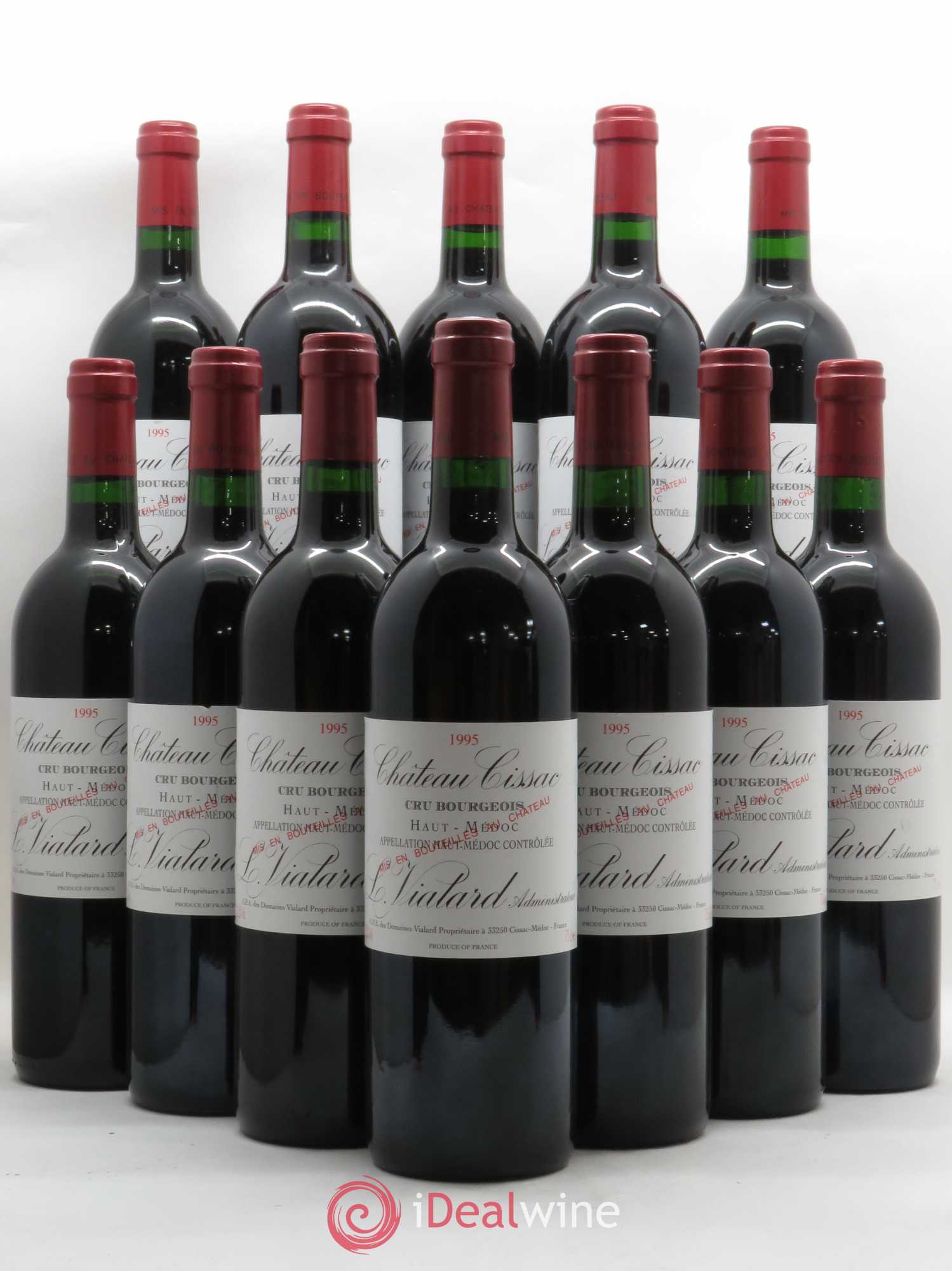 Château Cissac Cru Bourgeois 1995 - Lot de 12 bouteilles - 0