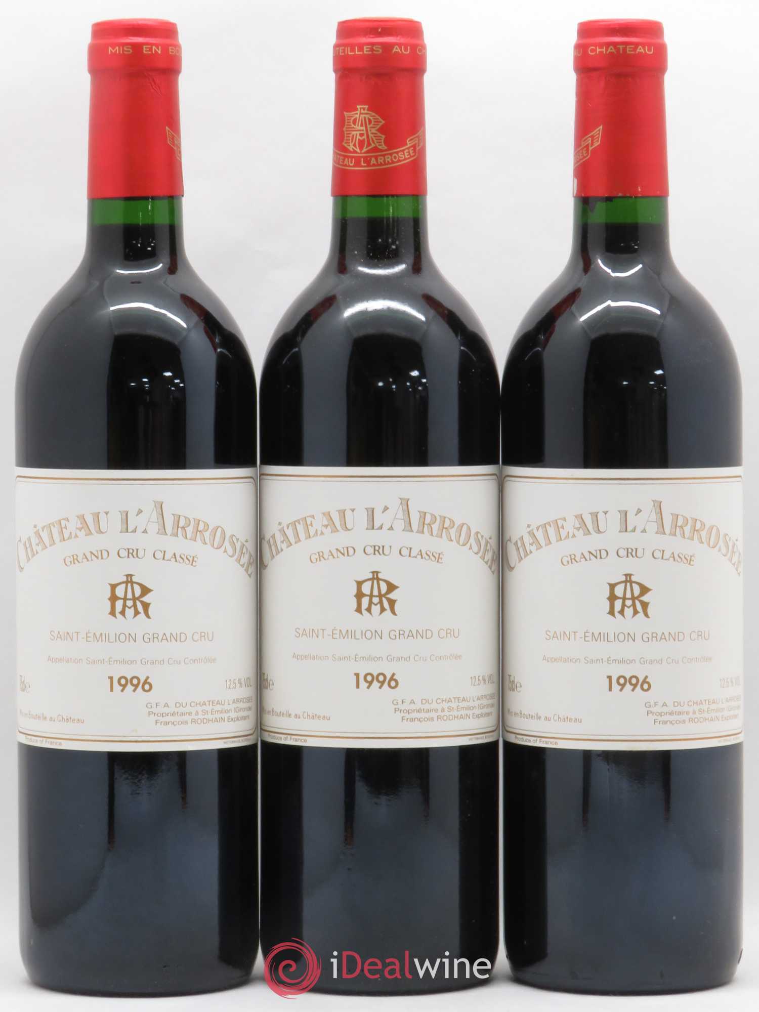 Château l' Arrosée Grand Cru Classé 1996 - Lot de 12 bouteilles - 2