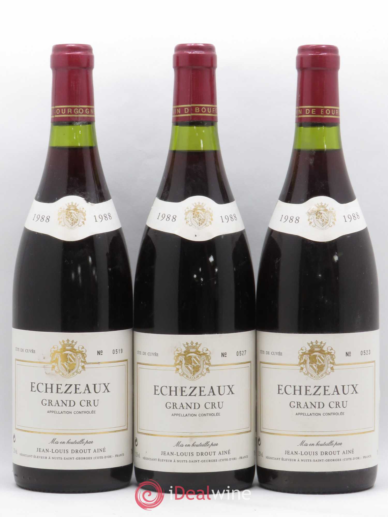 Echezeaux Grand Cru Jean Louis Drout Aîné 1988 - Posten von 3 Flaschen - 0