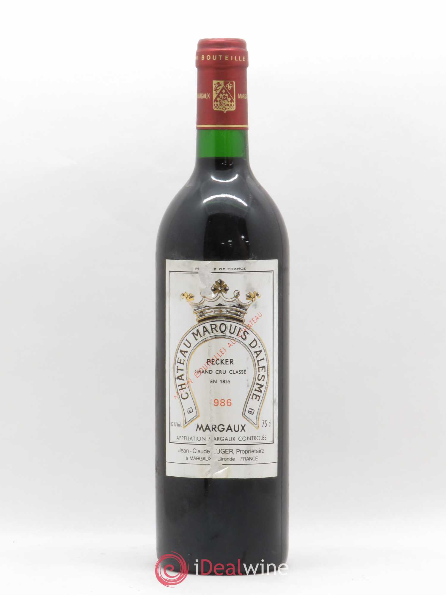 Château Marquis d'Alesme 1986 - Lot de 1 bouteille - 0