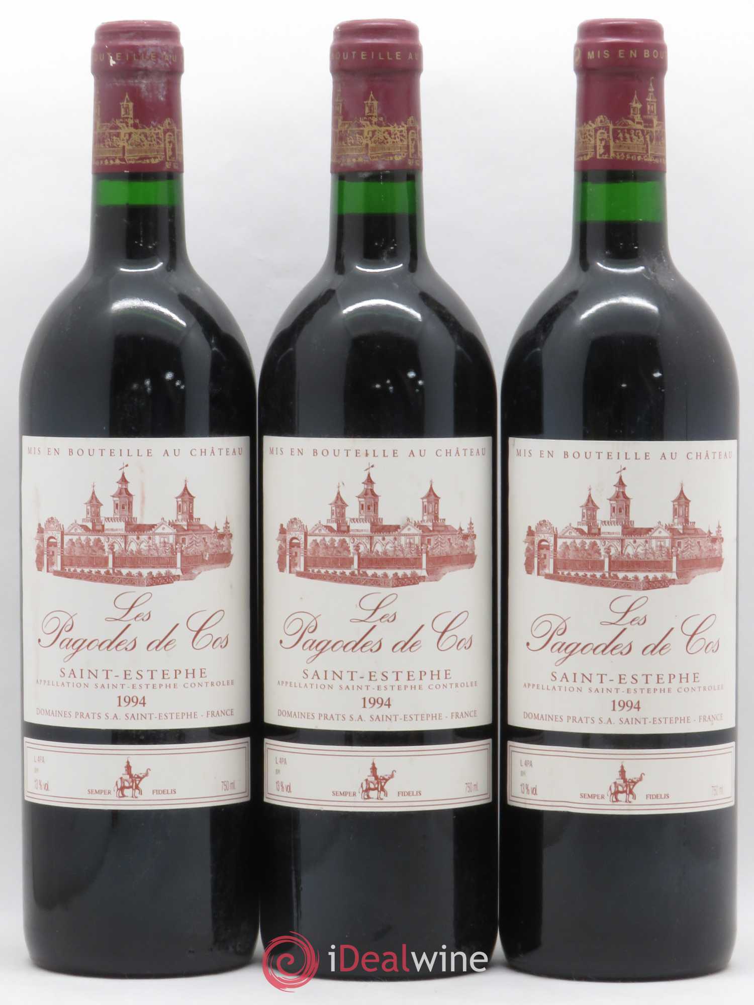 Les Pagodes de Cos Second Vin 1994 - Lot de 3 bouteilles - 0