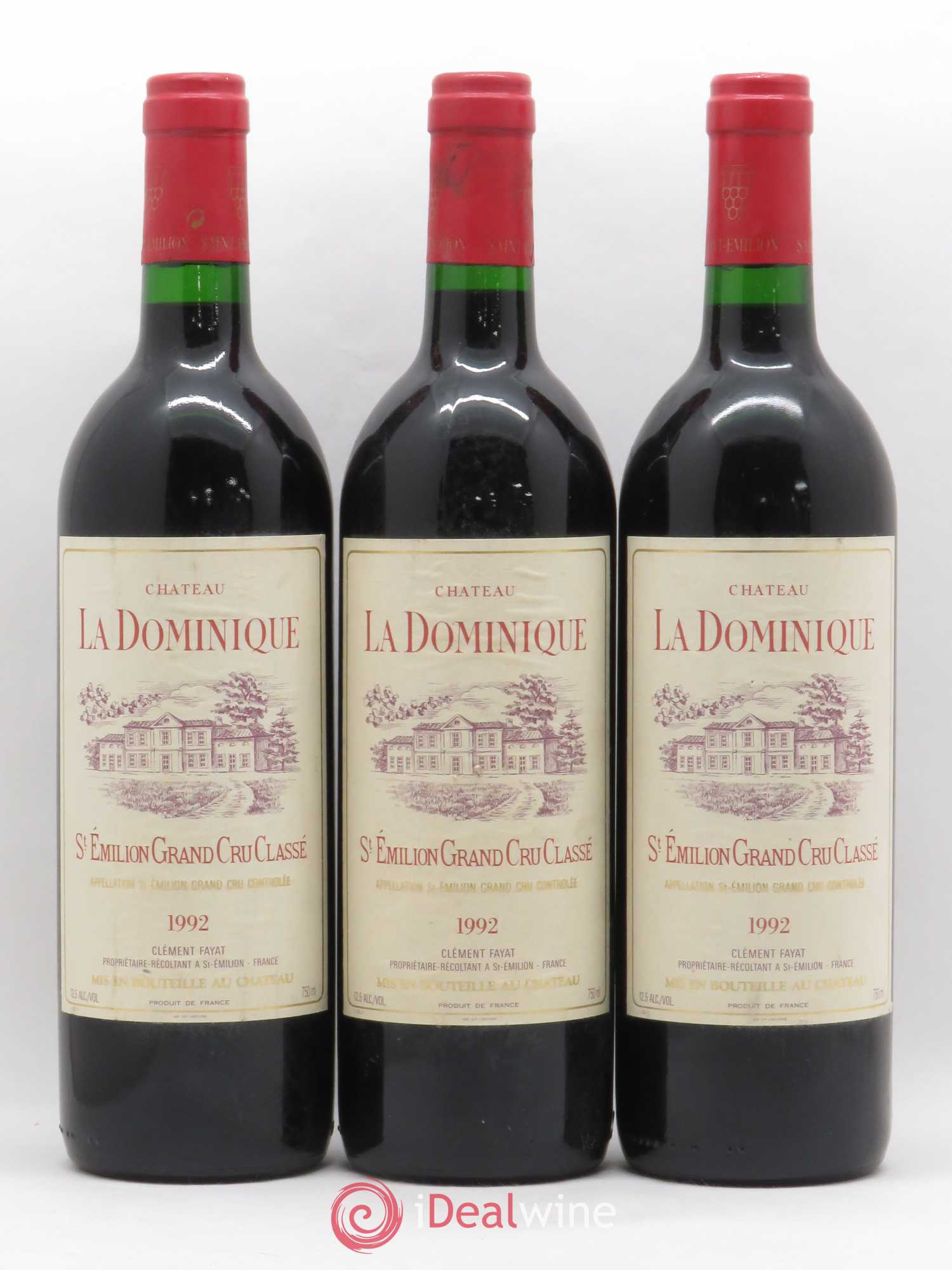 Château la Dominique Grand Cru Classé 1992 - Lot de 3 bouteilles - 0