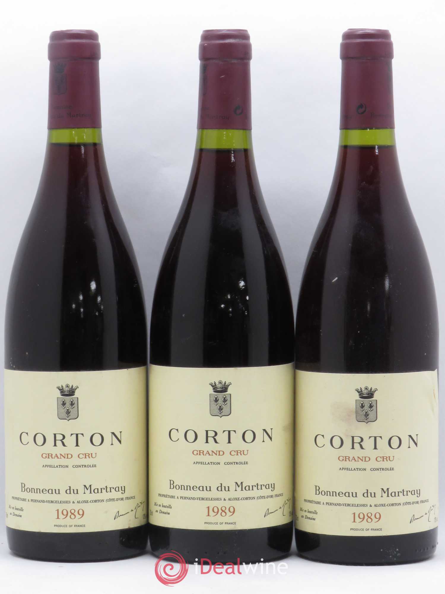 Corton Grand Cru Bonneau du Martray (Domaine) 1989 - Lot de 3 bouteilles - 0