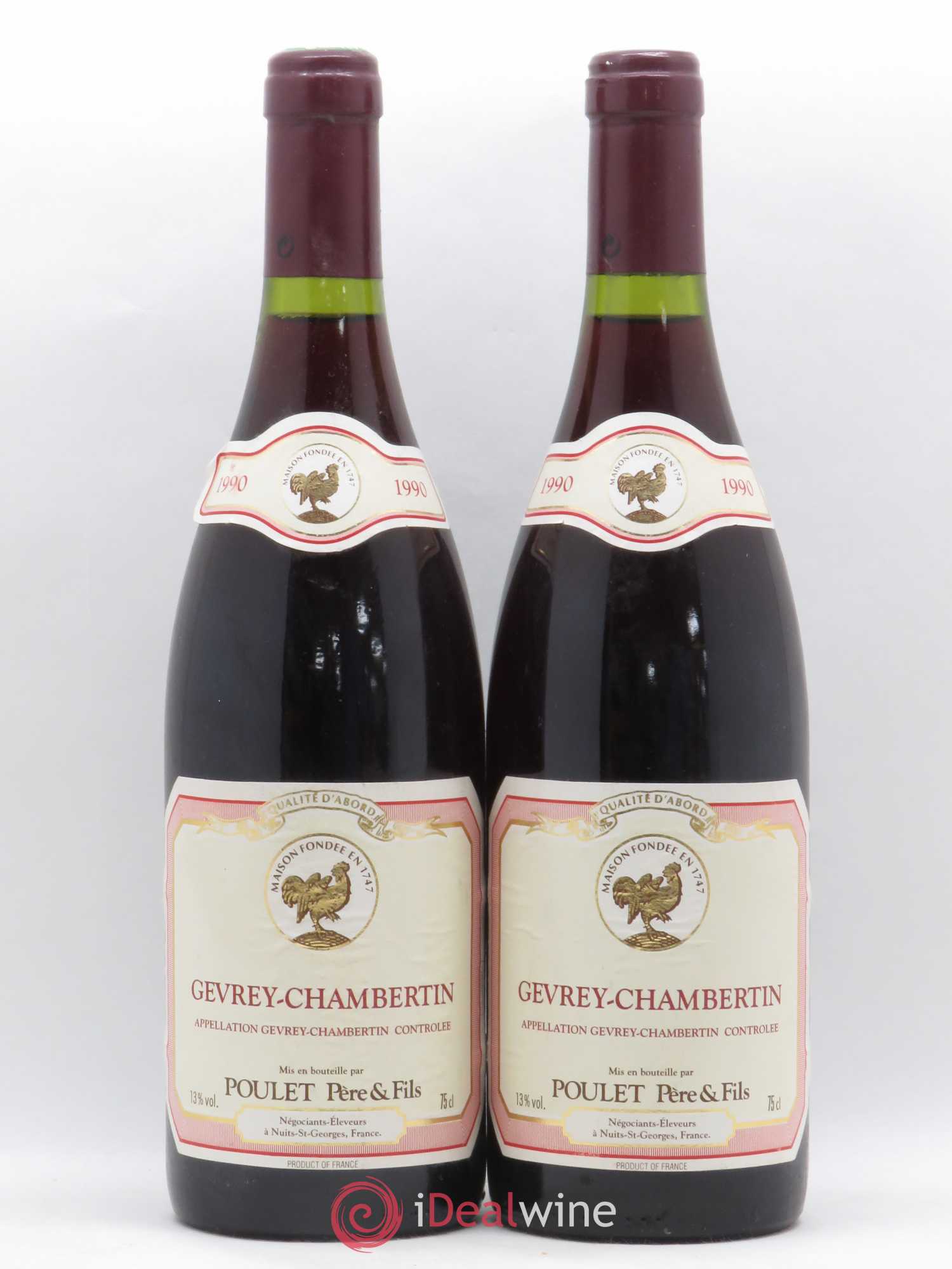 Gevrey-Chambertin Poulet Père et Fils 1990 - Posten von 2 Flaschen - 0