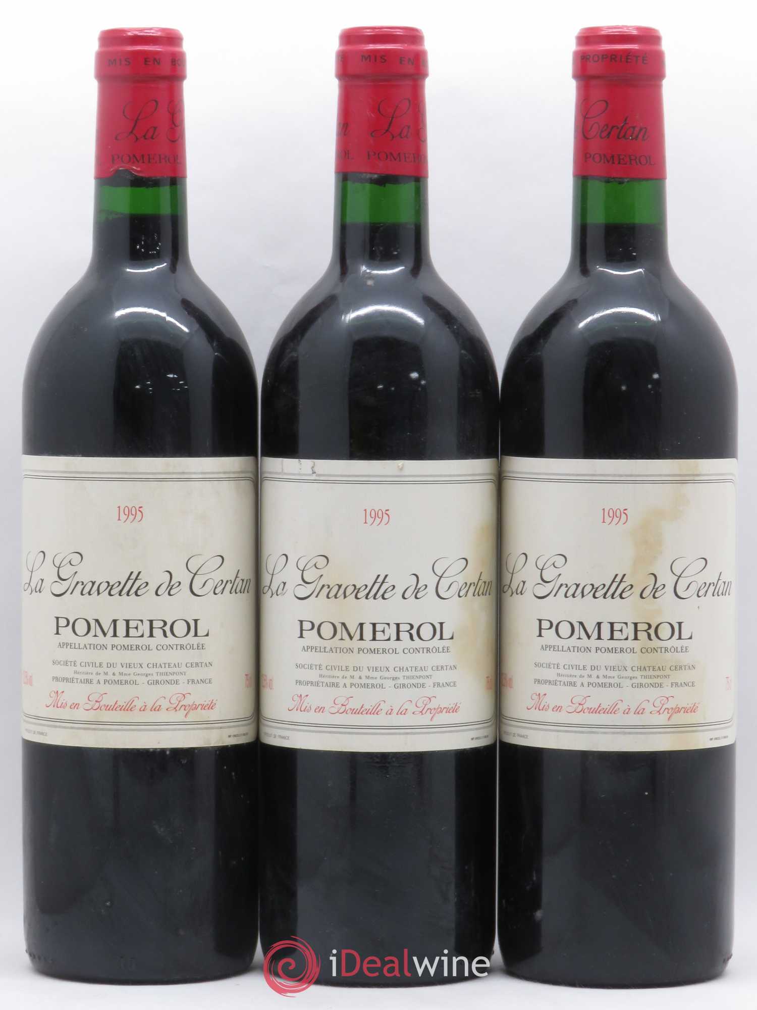 La Gravette de Certan 1995 - Lot de 3 bouteilles - 0