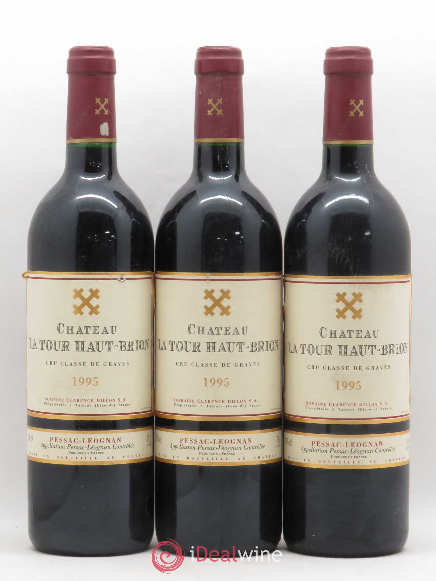 Château la Tour Haut-Brion Cru Classé de Graves 1995 - Lot de 3 bouteilles - 0