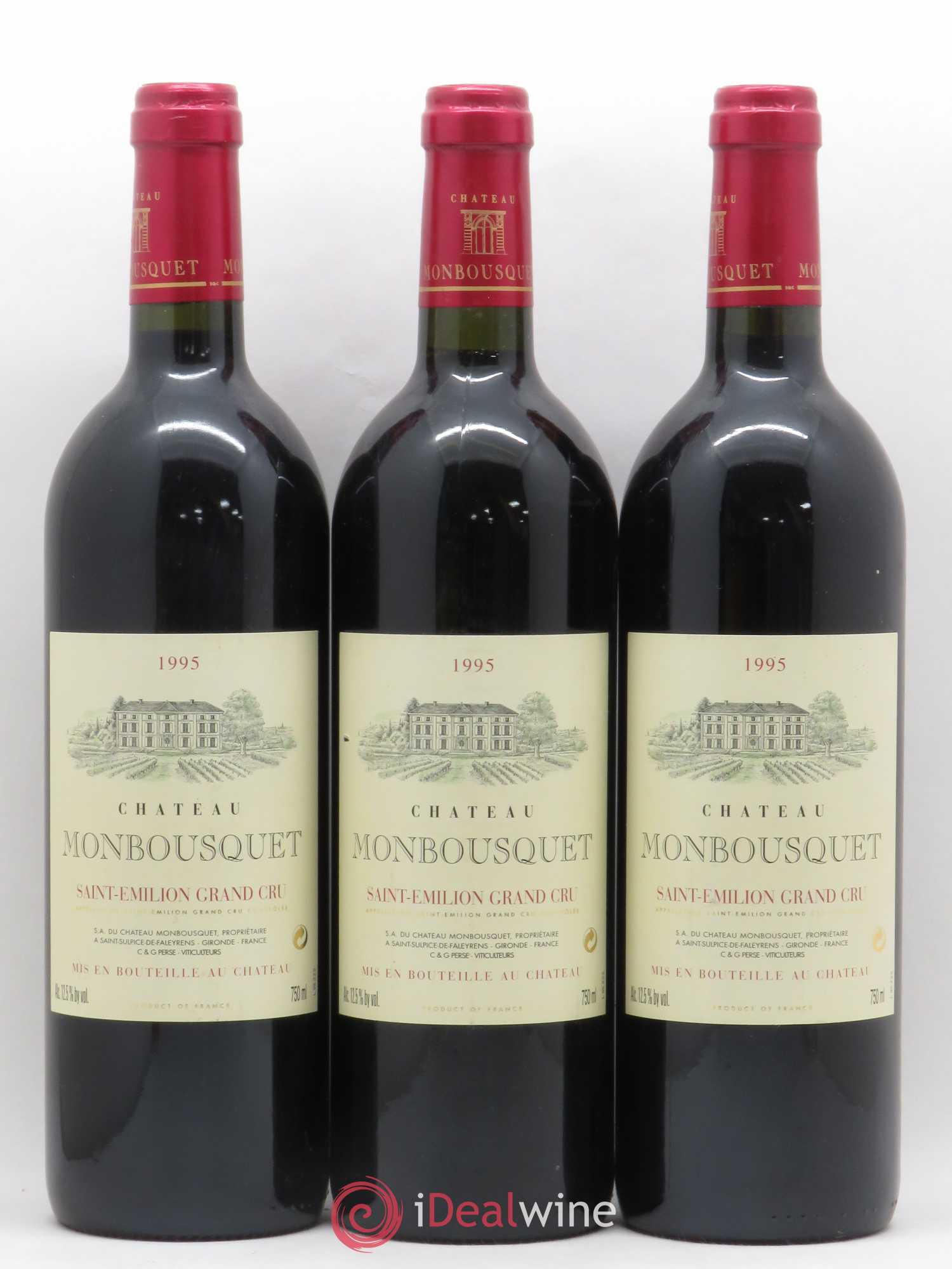 Château Monbousquet Grand Cru Classé 1995 - Lot de 3 bouteilles - 0