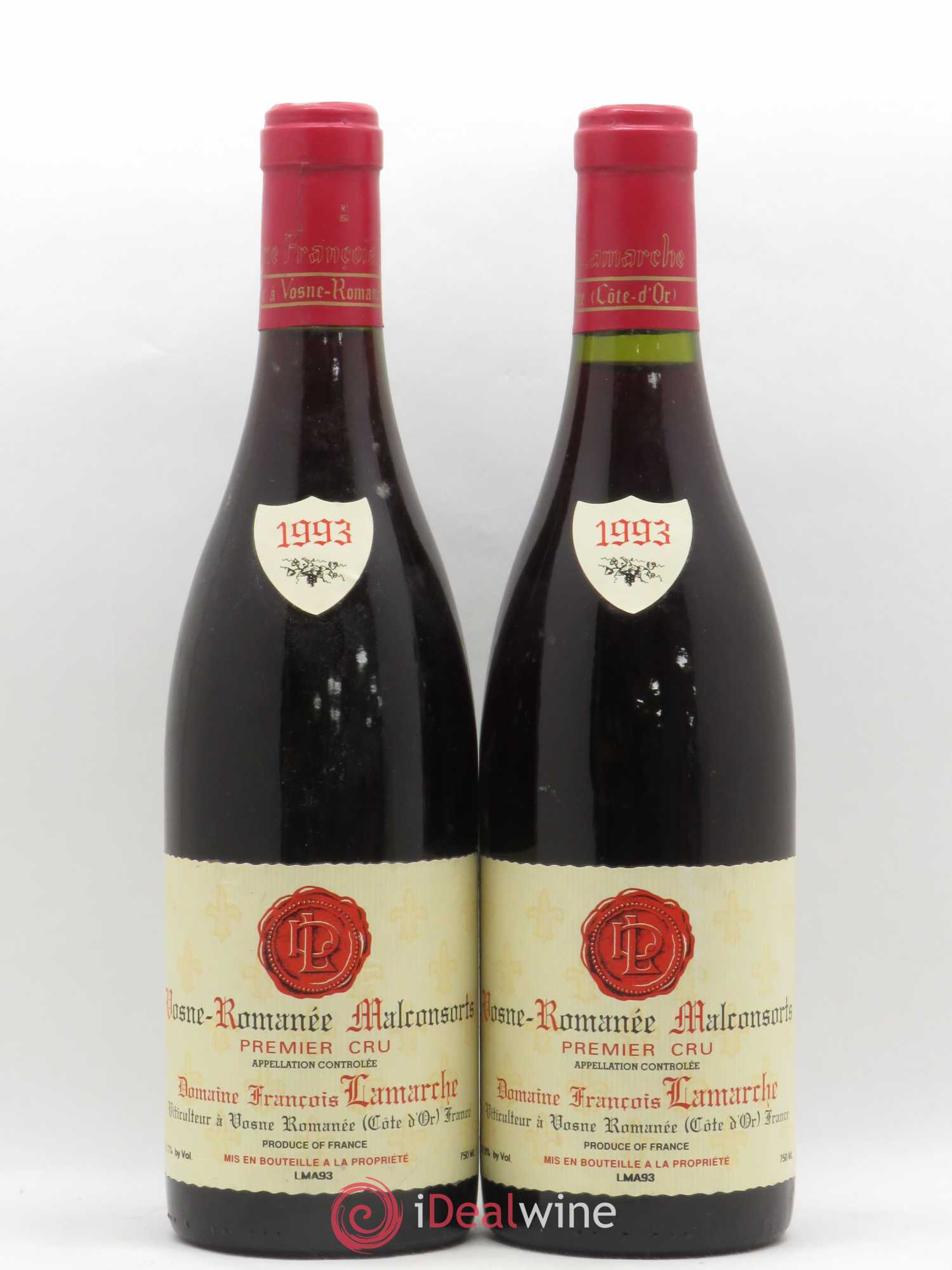 Vosne-Romanée 1er Cru Les Malconsorts Lamarche (Domaine) 1993 - Lot de 2 bouteilles - 0
