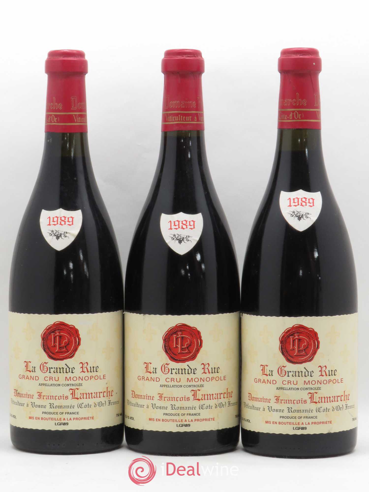 La Grande Rue Grand Cru Lamarche (Domaine) 1989 - Lot de 3 bouteilles - 0
