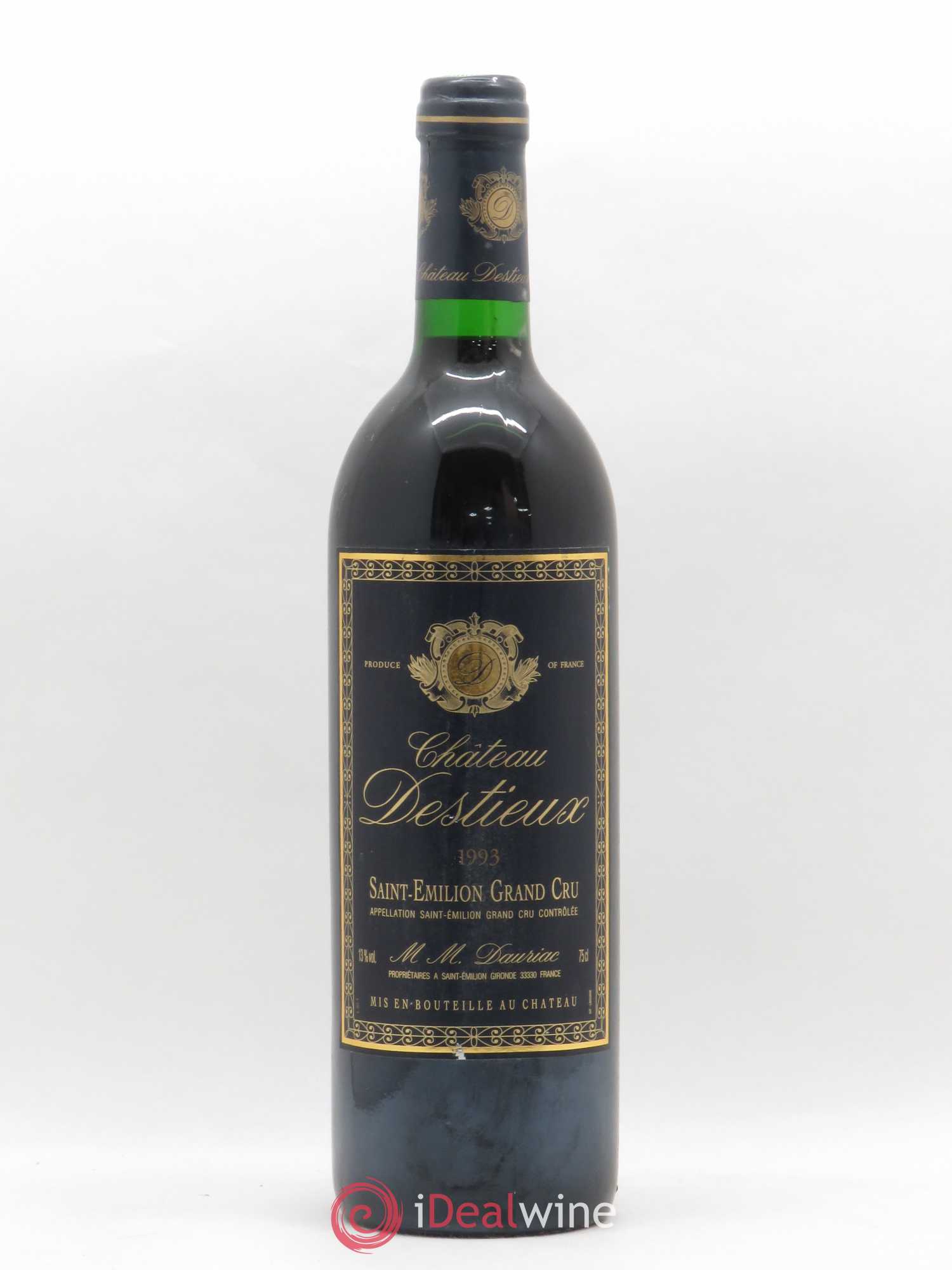 Château Destieux Grand Cru Classé 1993 - Lot de 1 bouteille - 0
