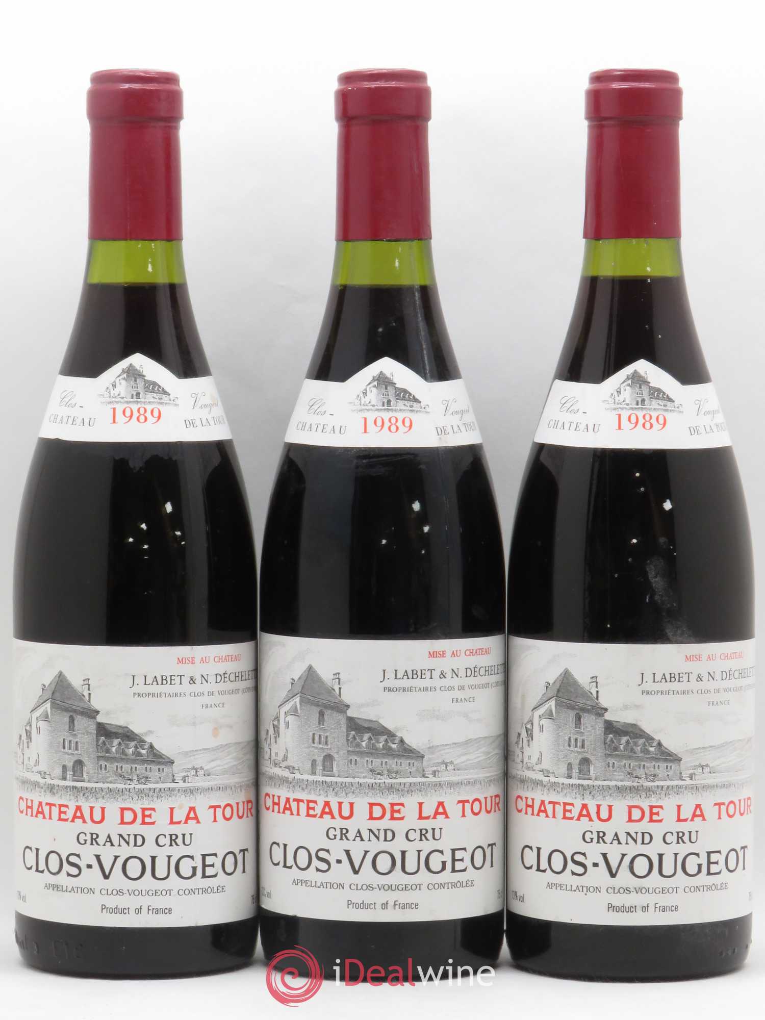 Clos de Vougeot Grand Cru Château de La Tour 1989 - Lot de 3 bouteilles - 0