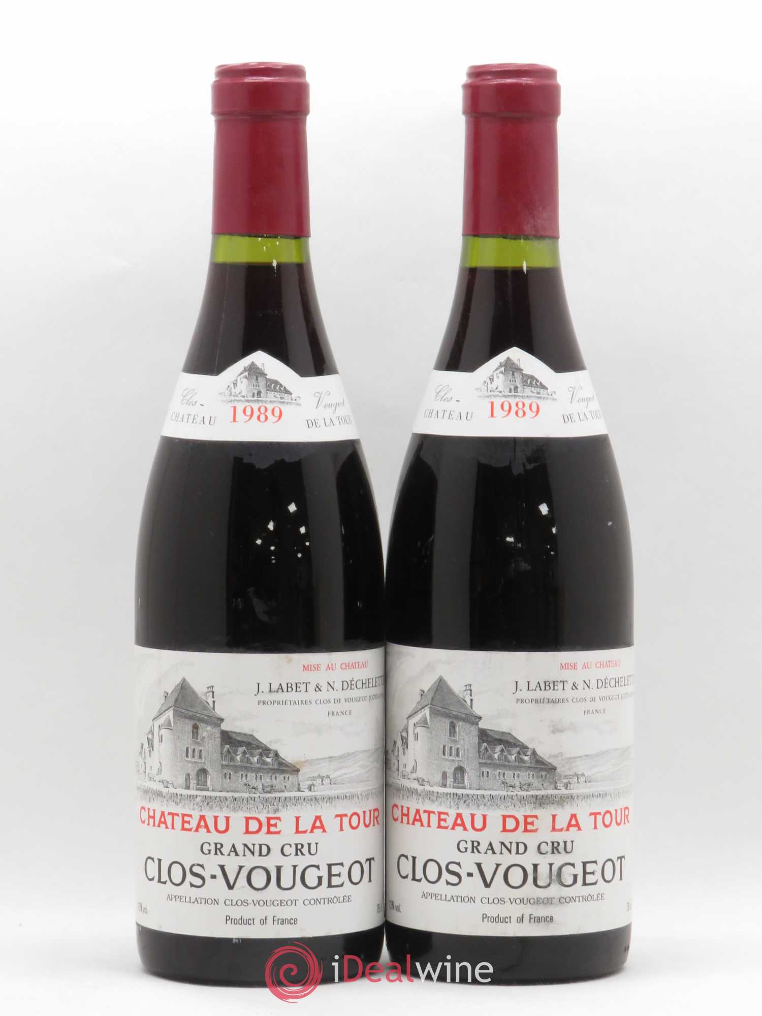 Clos de Vougeot Grand Cru Château de La Tour 1989 - Lot de 2 bouteilles - 0