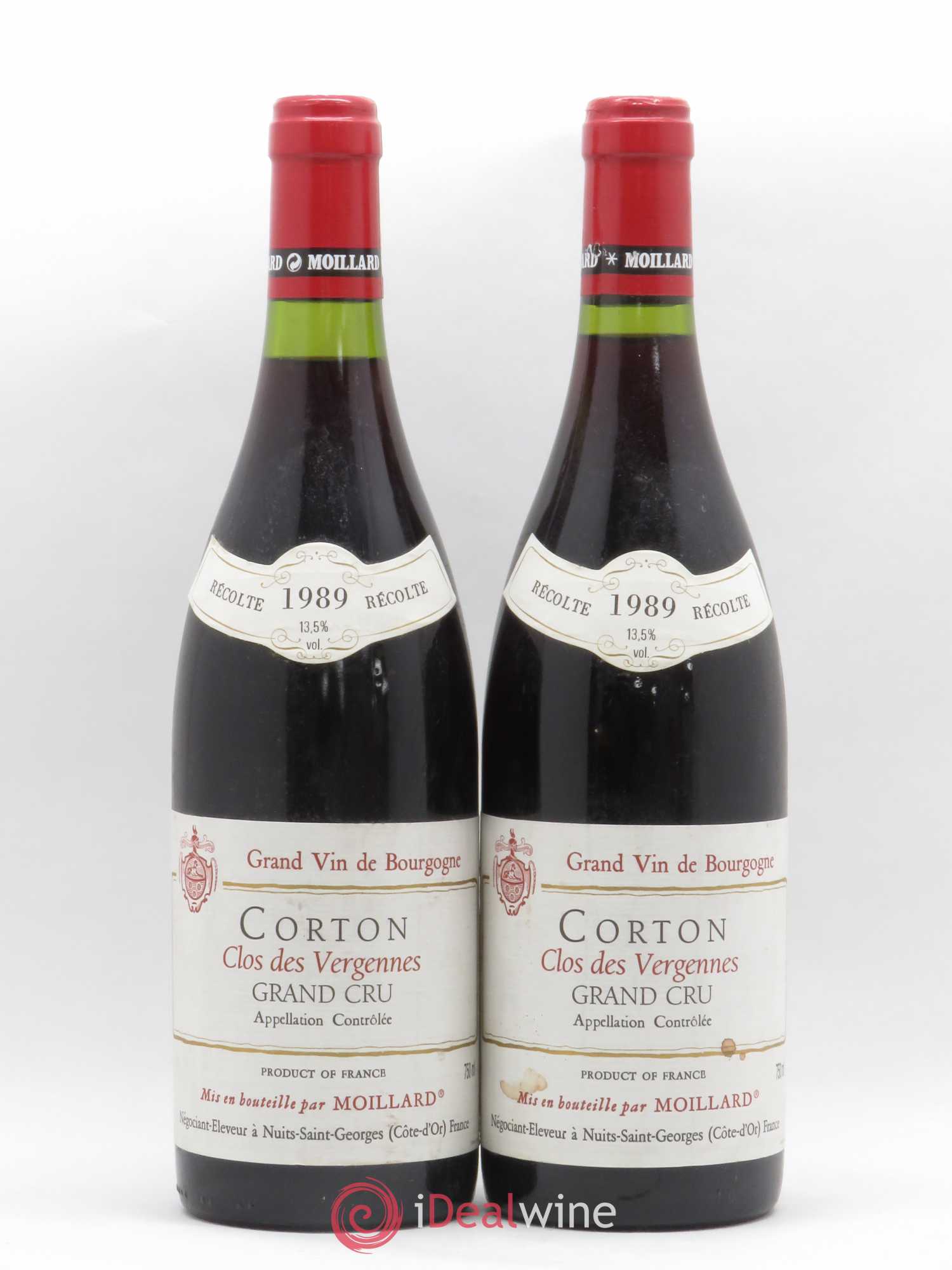 Corton Grand Cru Clos des Vergennes Moillard 1989 - Posten von 2 Flaschen - 0