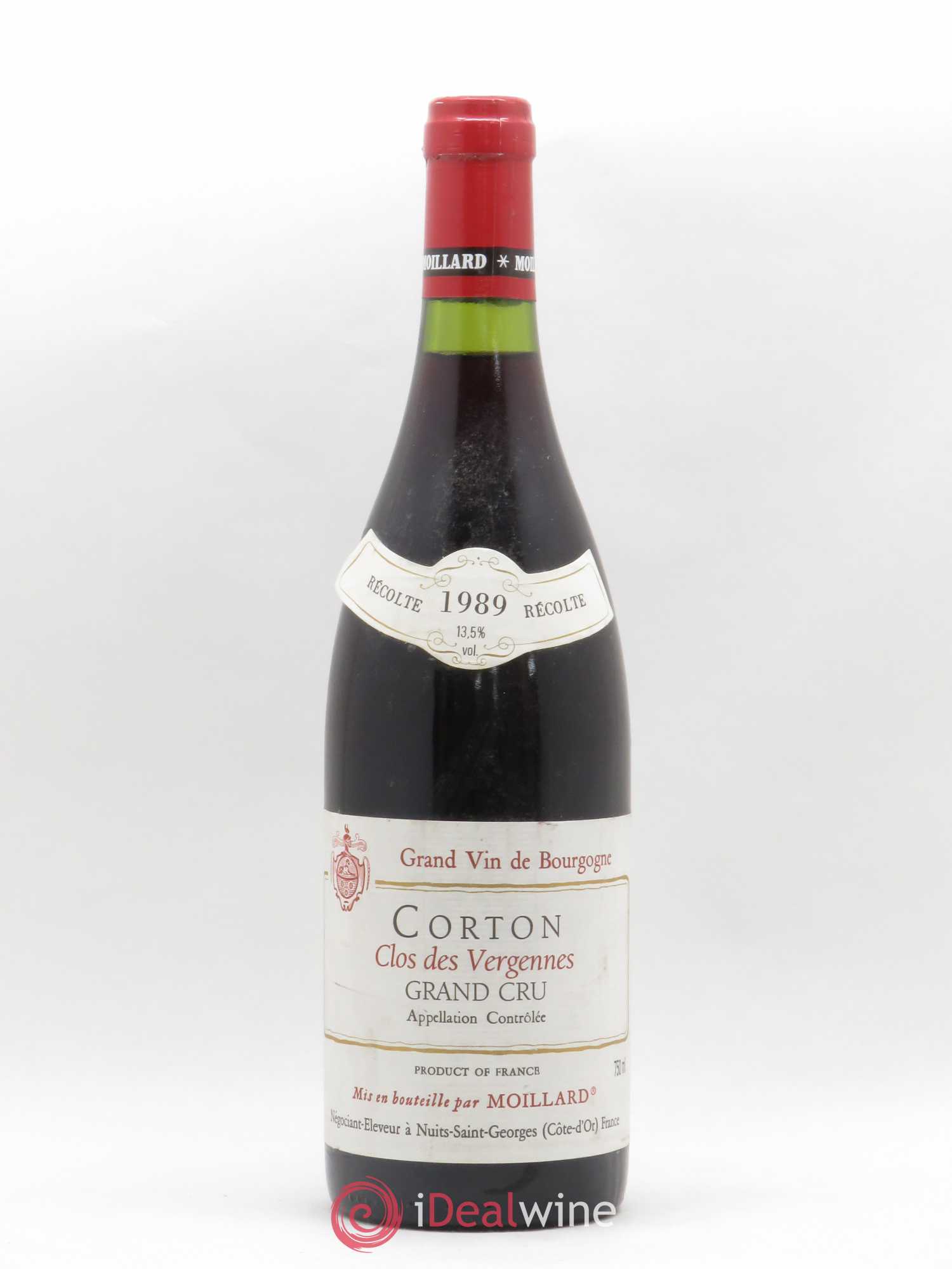 Corton Grand Cru Clos des Vergennes Moillard 1989 - Posten von 1 Flasche - 0