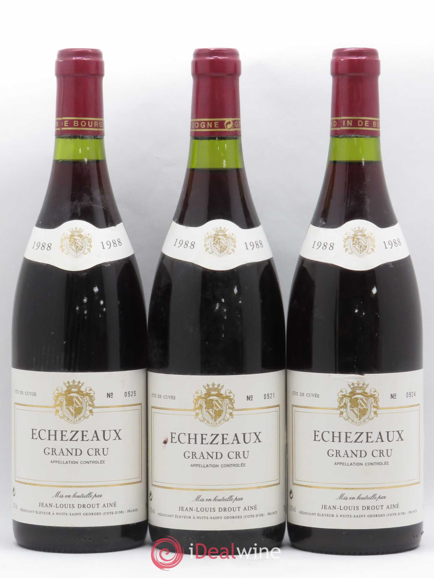 Echezeaux Grand Cru Jean-Louis Drout Ainé 1988 - Posten von 3 Flaschen - 0
