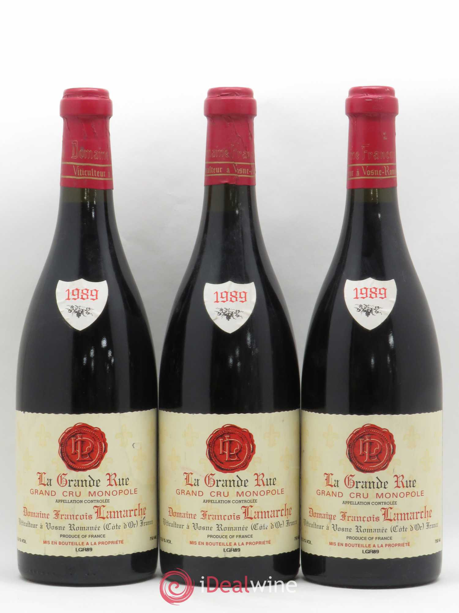 La Grande Rue Grand Cru Lamarche (Domaine) 1989 - Lot de 3 bouteilles - 0