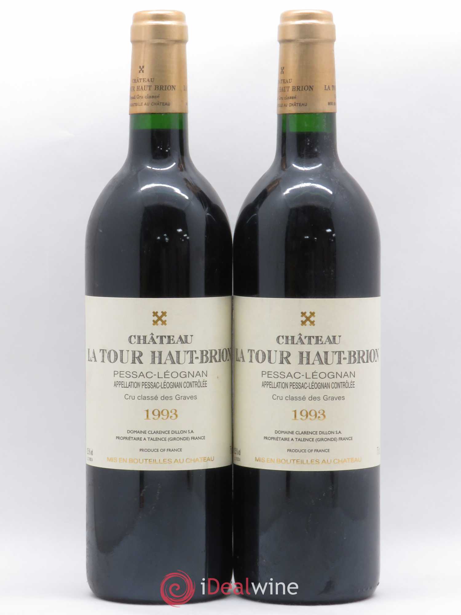 Château la Tour Haut-Brion Cru Classé de Graves 1993 - Lot de 2 bouteilles - 0