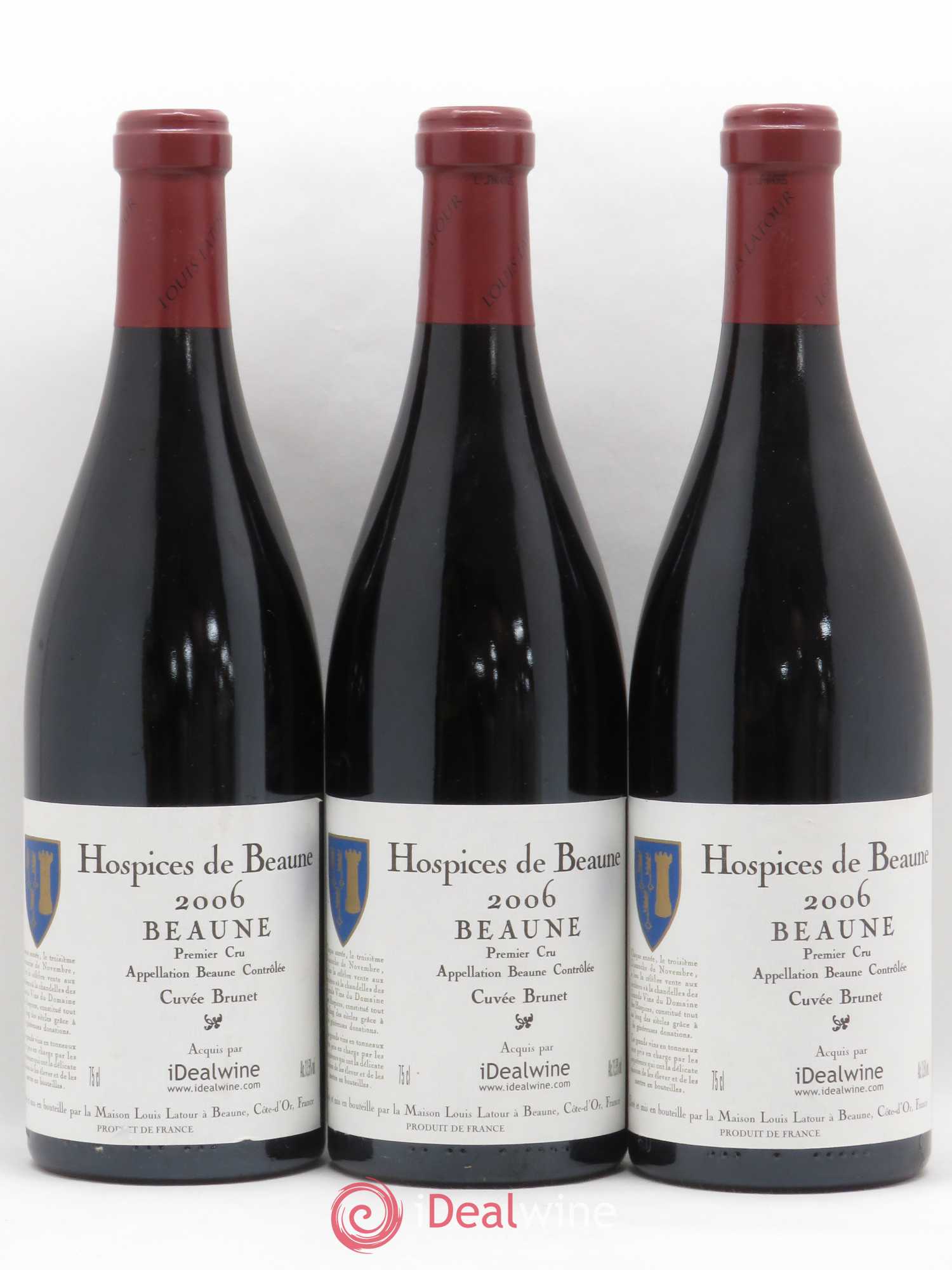 Beaune 1er Cru Cuvée Brunet Hospices de Beaune Louis Latour 2006 - Lot de 3 bouteilles - 0