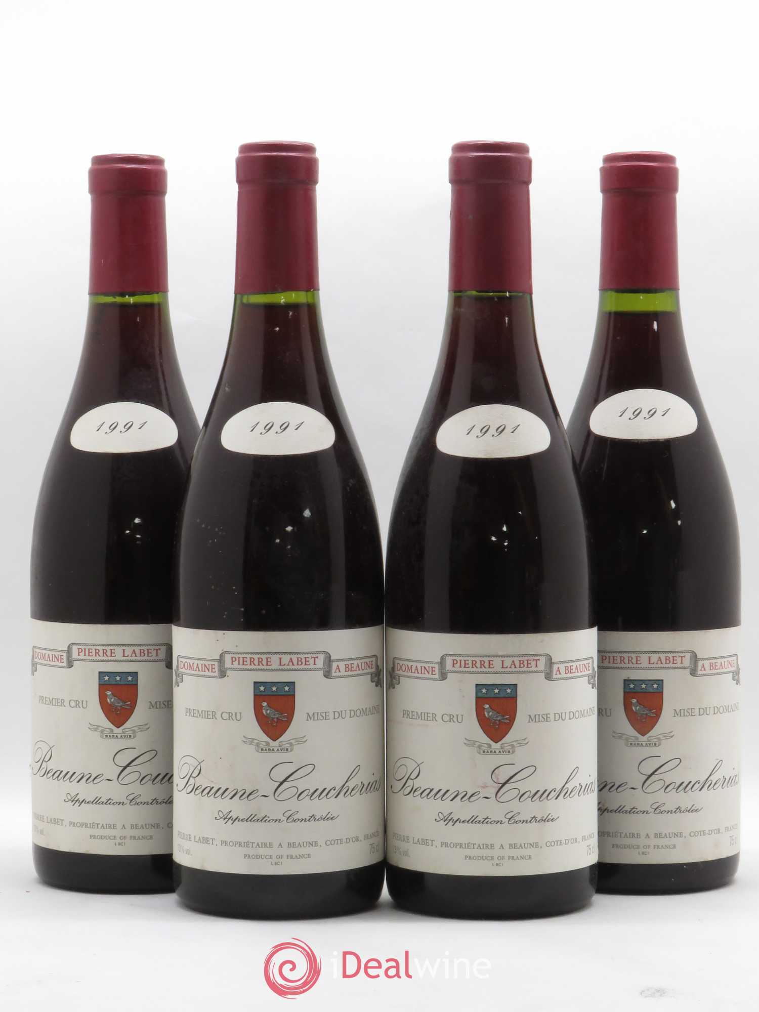 Beaune 1er Cru Coucherias Domaine Pierre Labet 1991 - Posten von 4 Flaschen - 0
