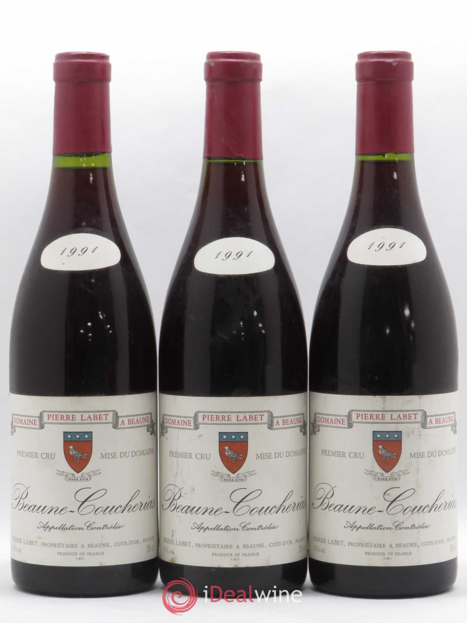 Beaune 1er Cru Coucherias Domaine Pierre Labet 1991 - Posten von 3 Flaschen - 0