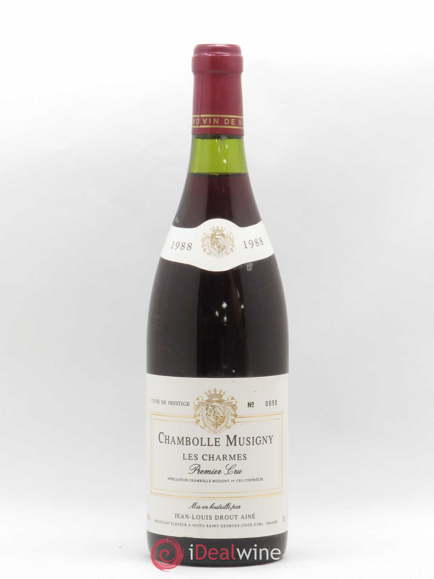 Chambolle-Musigny 1er Cru Les Charmes Jean Louis Drout 1988 - Posten von 1 Flasche - 0