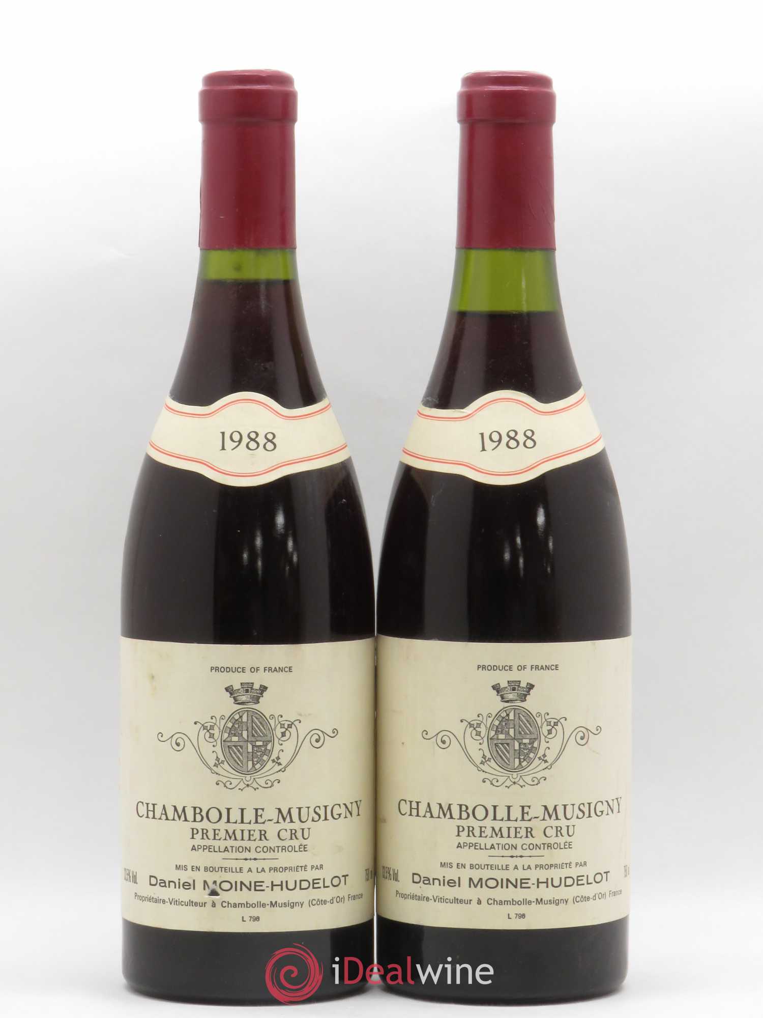 Chambolle-Musigny 1er Cru Daniel Moine-Hudelot 1988 - Lot de 2 bouteilles - 0