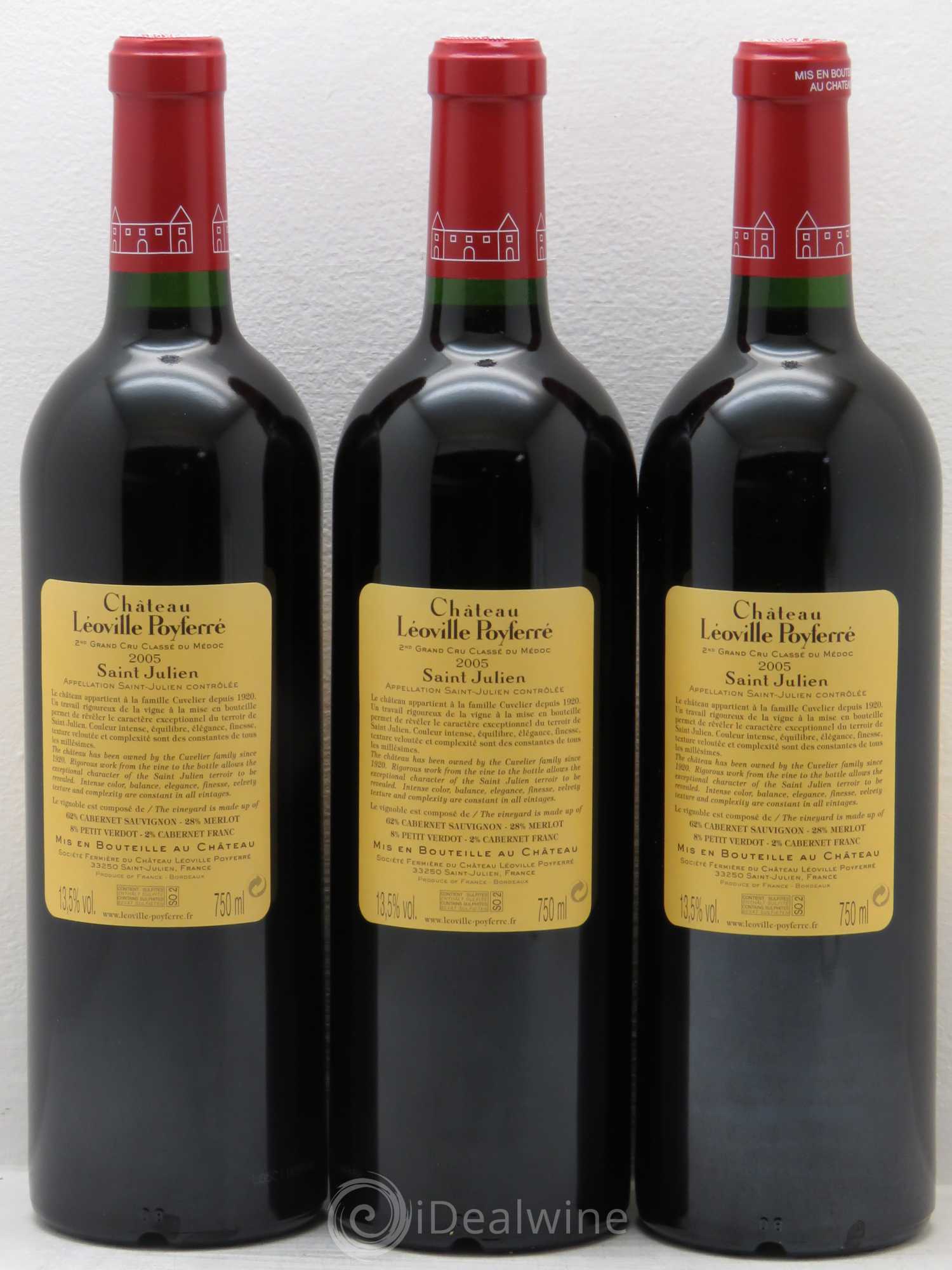 Château Léoville Poyferré 2ème Grand Cru Classé 2005 - Lot de 12 bouteilles - 6