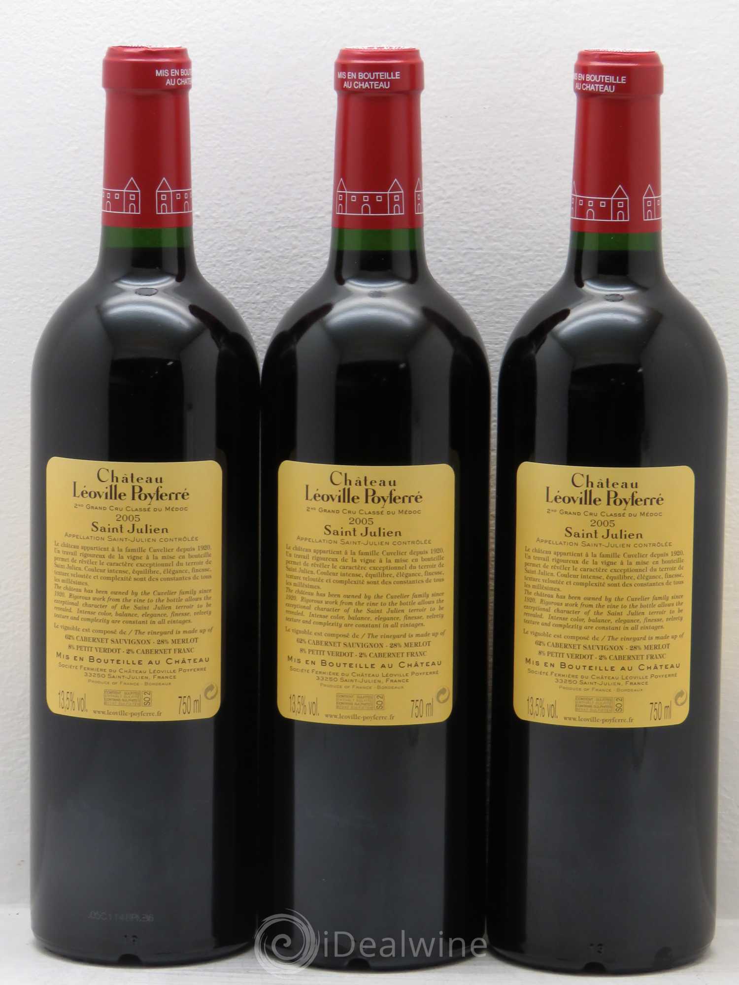 Château Léoville Poyferré 2ème Grand Cru Classé 2005 - Lot de 12 bouteilles - 8