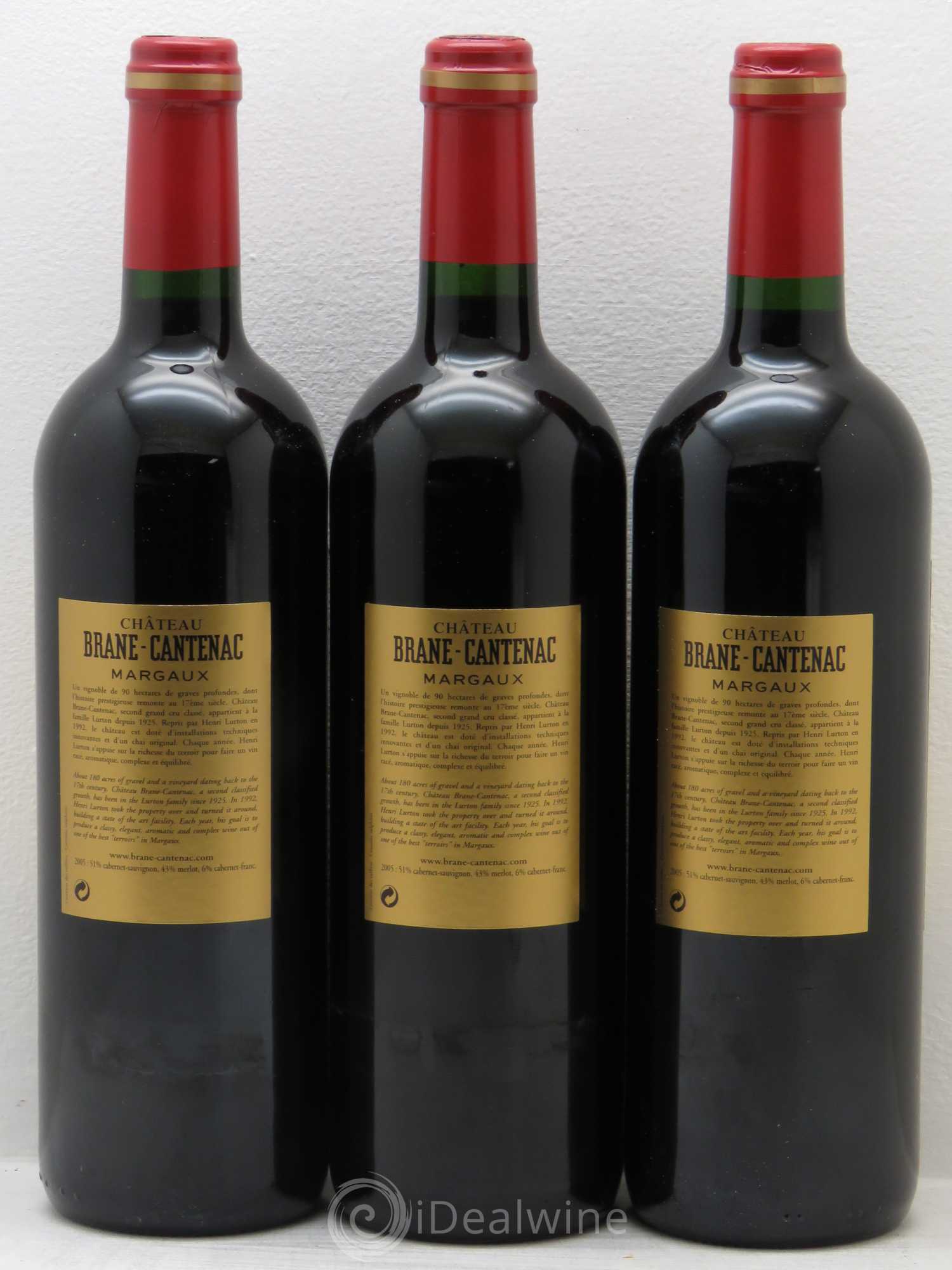 Château Brane Cantenac 2ème Grand Cru Classé 2005 - Lot de 12 bouteilles - 8