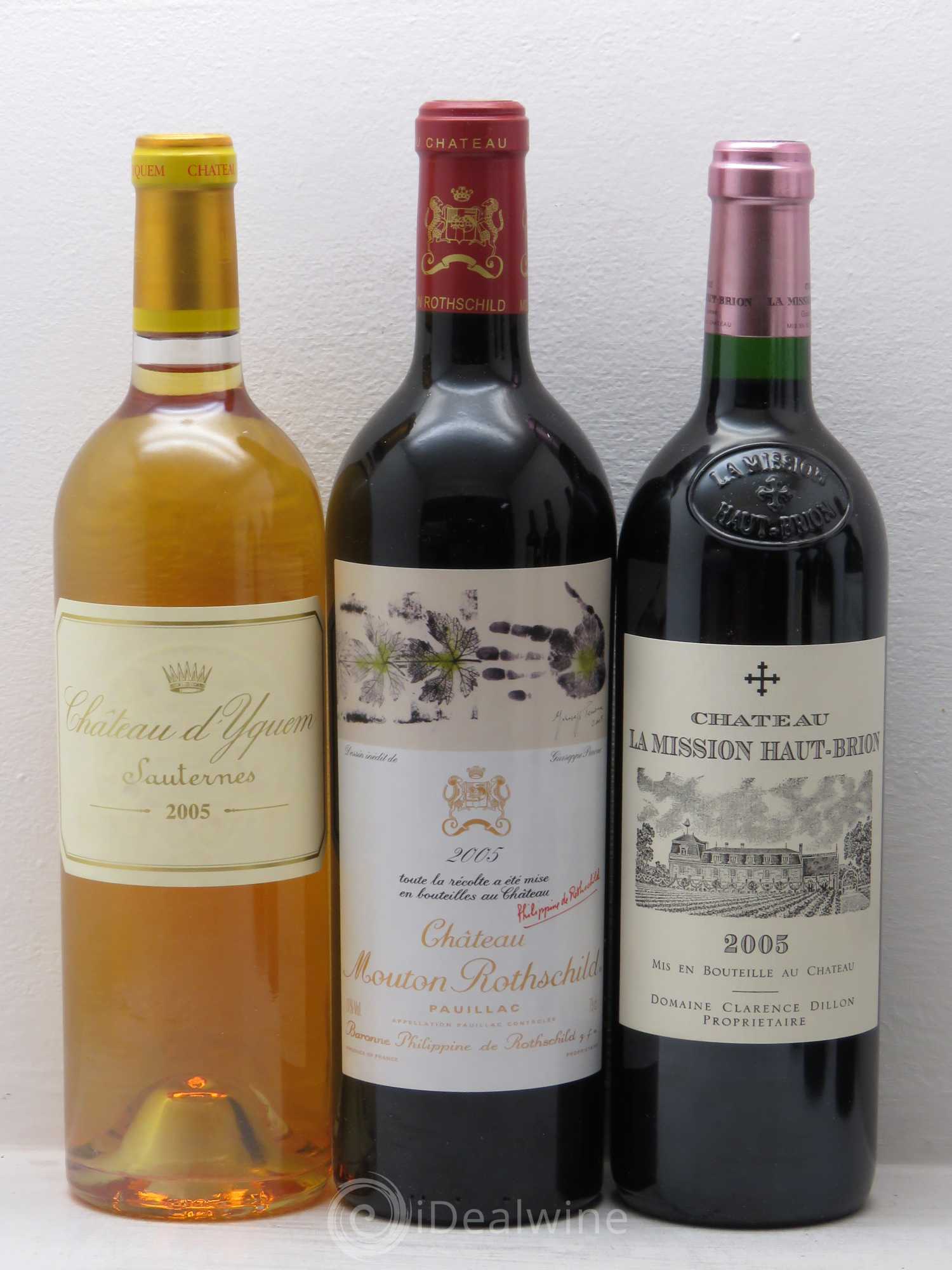 Caisse Collection Duclot 2005 - Petrus - Ch Margaux - Ch Mouton Rothschild - Ch Latour - Ch Cheval Blanc - Ch Lafite Rothschild - Ch Yquem - Ch Mission Haut Brion - Ch Haut Brion 2005 - Posten von 9 Flaschen - 2