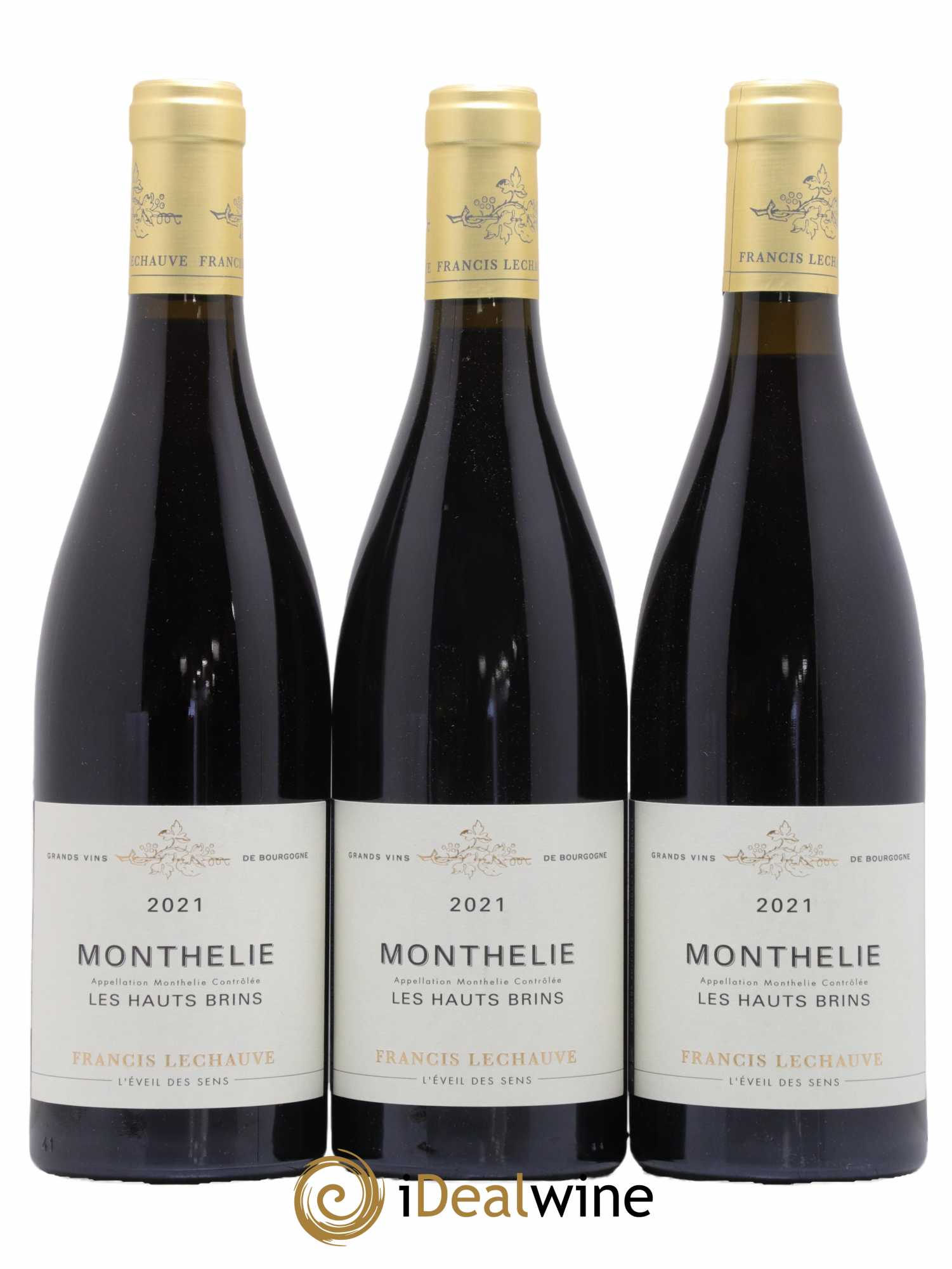 Monthélie Les Hauts Brins Domaine Francis Lechauve 2021 - Lot de 3 bouteilles - 0
