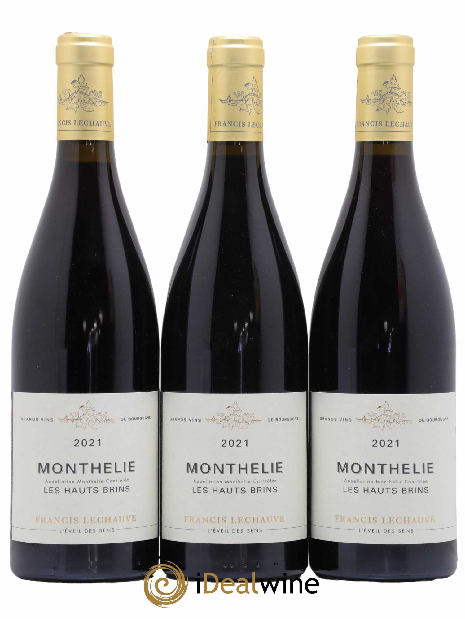 Monthélie Les Hauts Brins Domaine Francis Lechauve 2021 - Lot de 3 bouteilles - 0