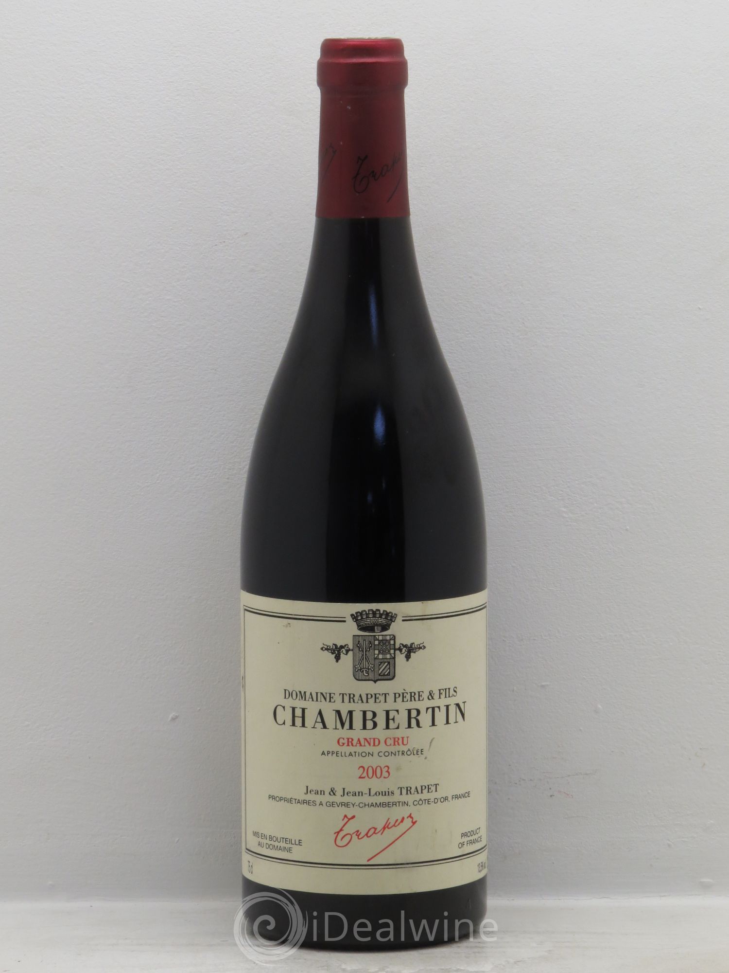 Chambertin Grand Cru Domaine Trapet 2003 - Lot de 1 bouteille - 0