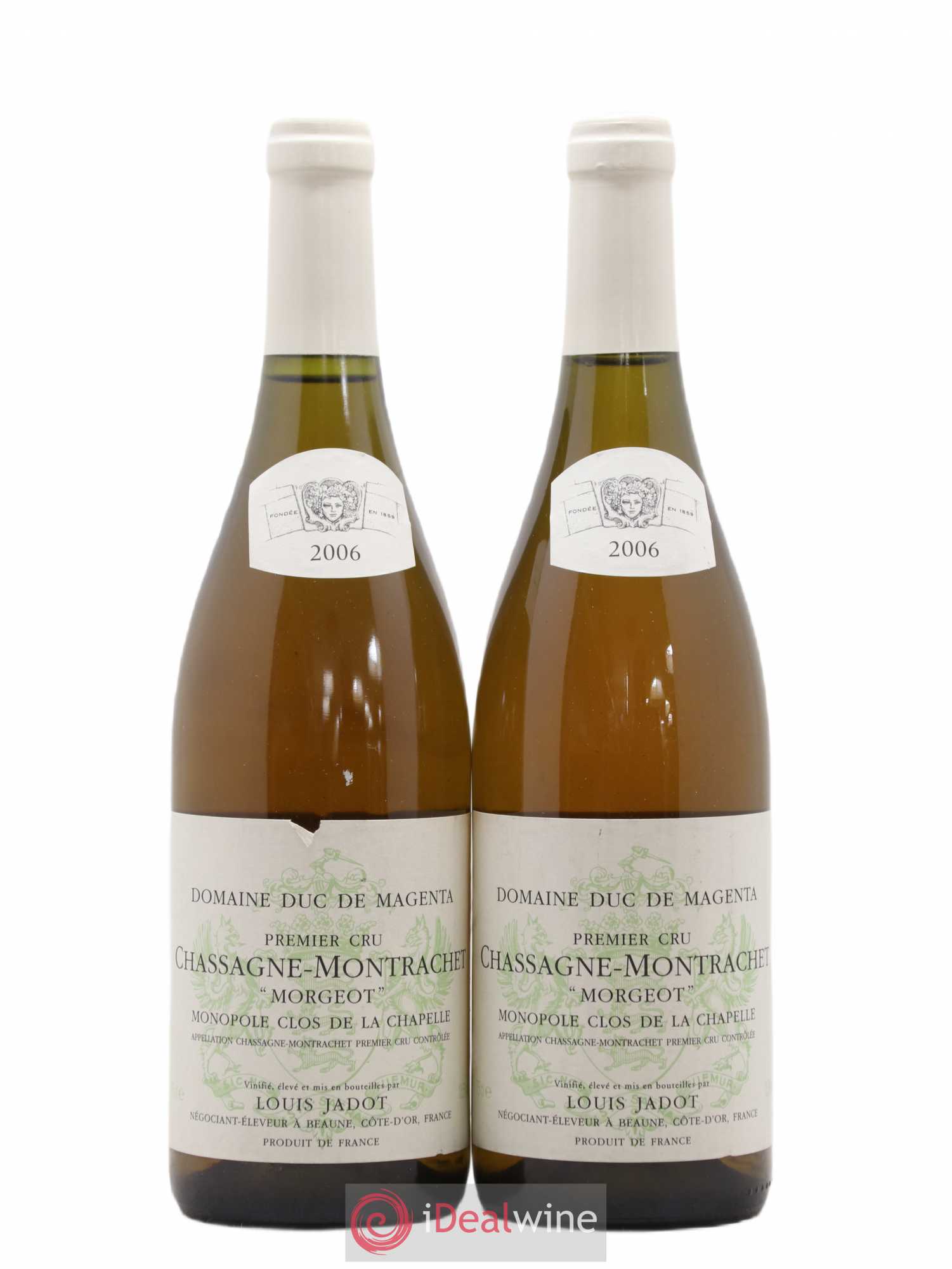 Chassagne-Montrachet 1er Cru Morgeot Clos de la Chapelle Domaine du Duc de Magenta - Louis Jadot 2006 - Lot de 2 bouteilles - 0
