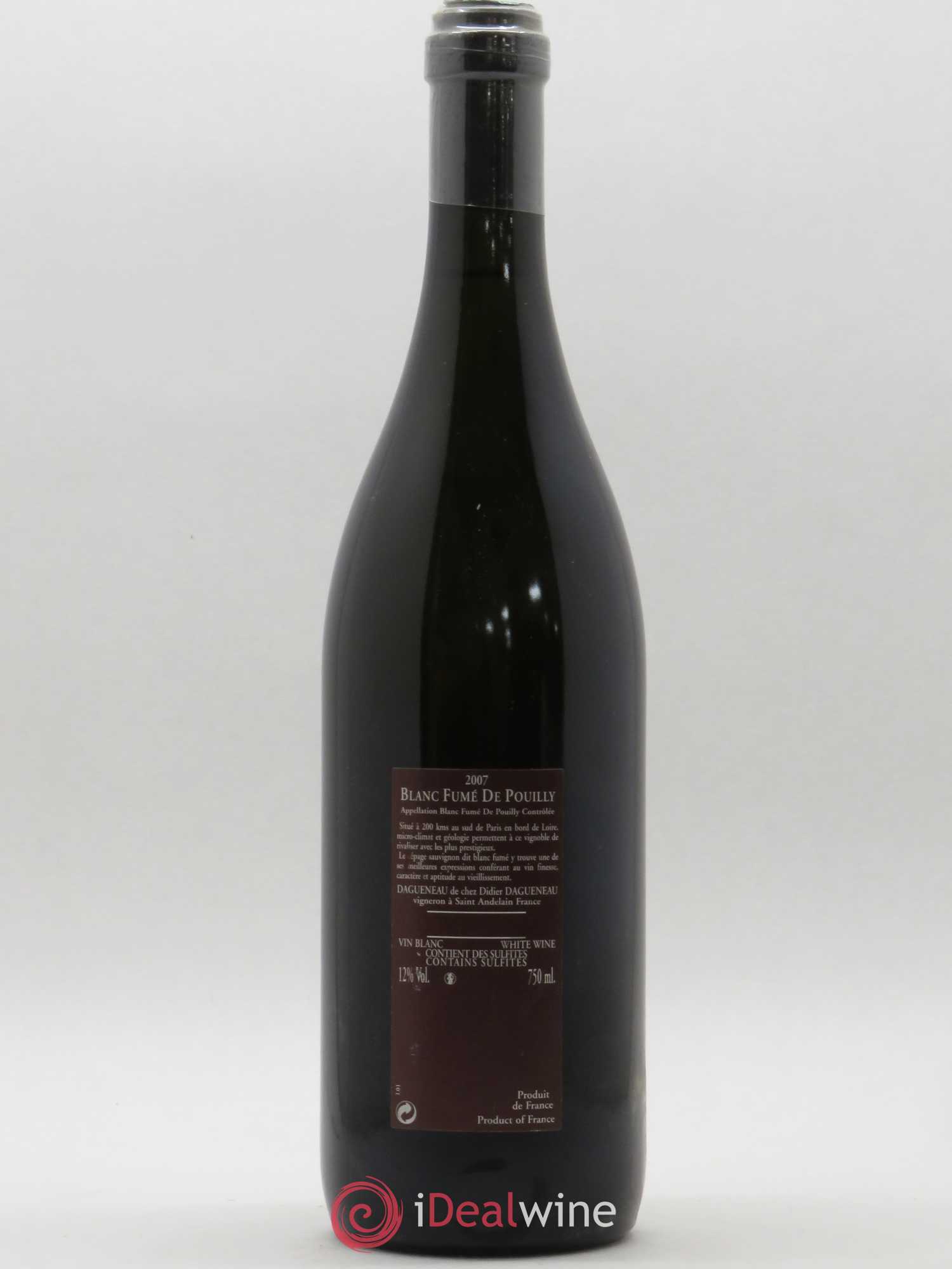 Vin de France (anciennement Pouilly-Fumé) Pur Sang Dagueneau (Domaine Didier - Louis-Benjamin) 2007 - Lot de 1 bouteille - 1