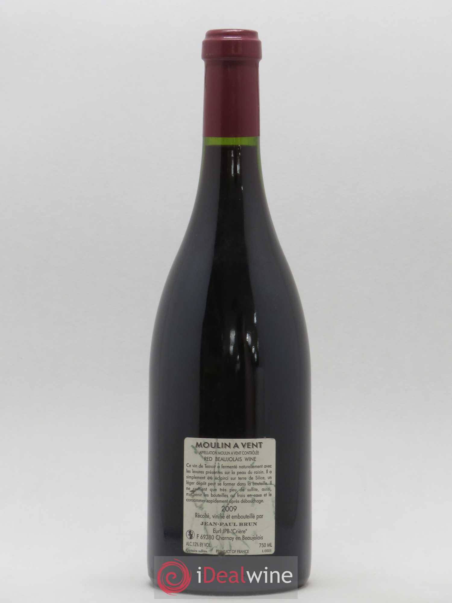 Moulin-à-Vent Terres dorées - J-P. Brun (Domaine des) 2009 - Lot de 1 bouteille - 1