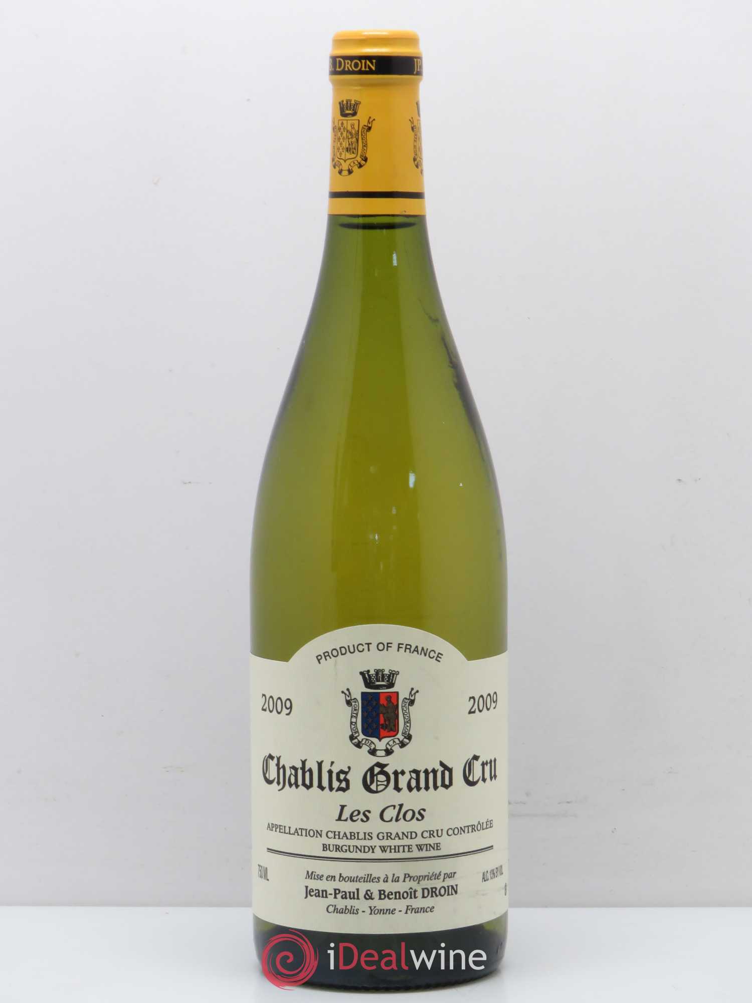 Chablis Grand Cru Les Clos Jean-Paul & Benoît Droin (Domaine) 2009 - Lot de 1 bouteille - 0