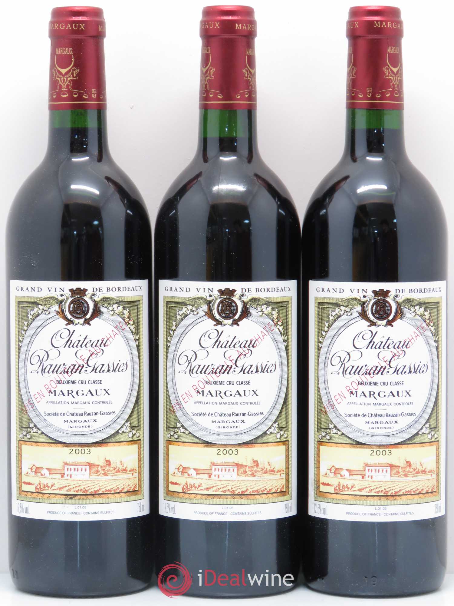 Château Rauzan-Gassies 2ème Grand Cru Classé 2003 - Lot de 12 bouteilles - 2
