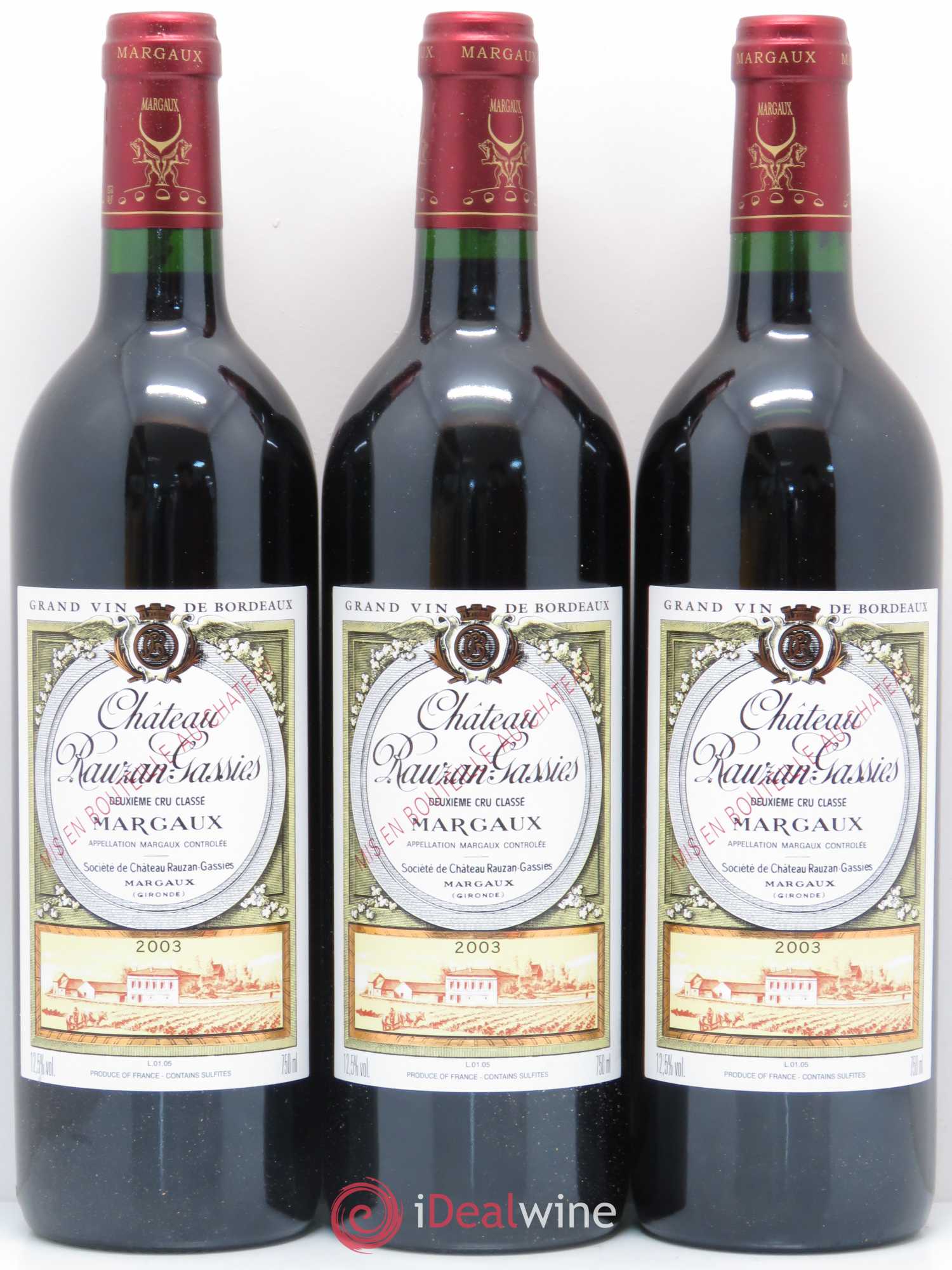 Château Rauzan-Gassies 2ème Grand Cru Classé 2003 - Lot de 12 bouteilles - 4