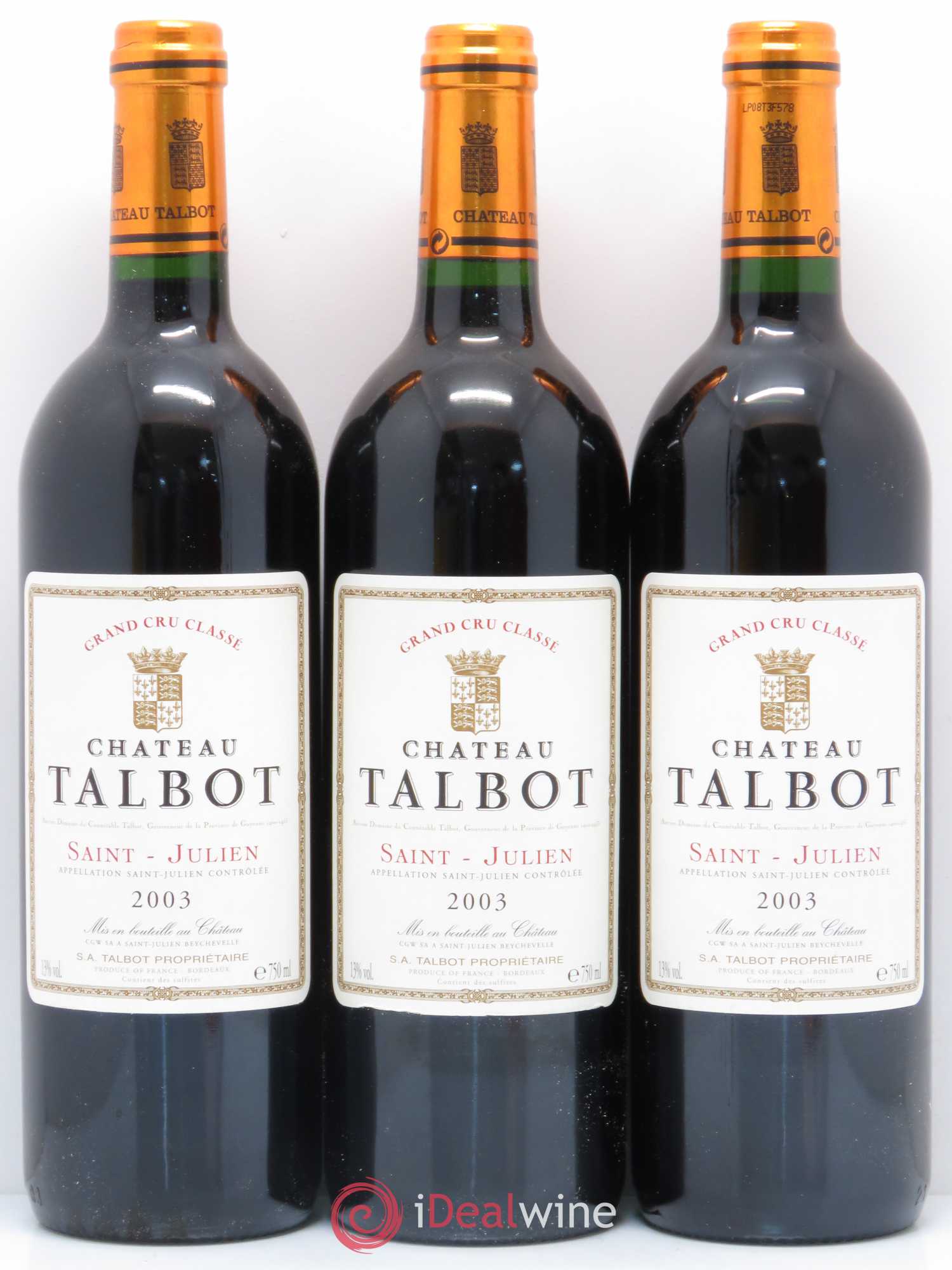 Château Talbot 4ème Grand Cru Classé 2003 - Lot de 12 bouteilles - 3