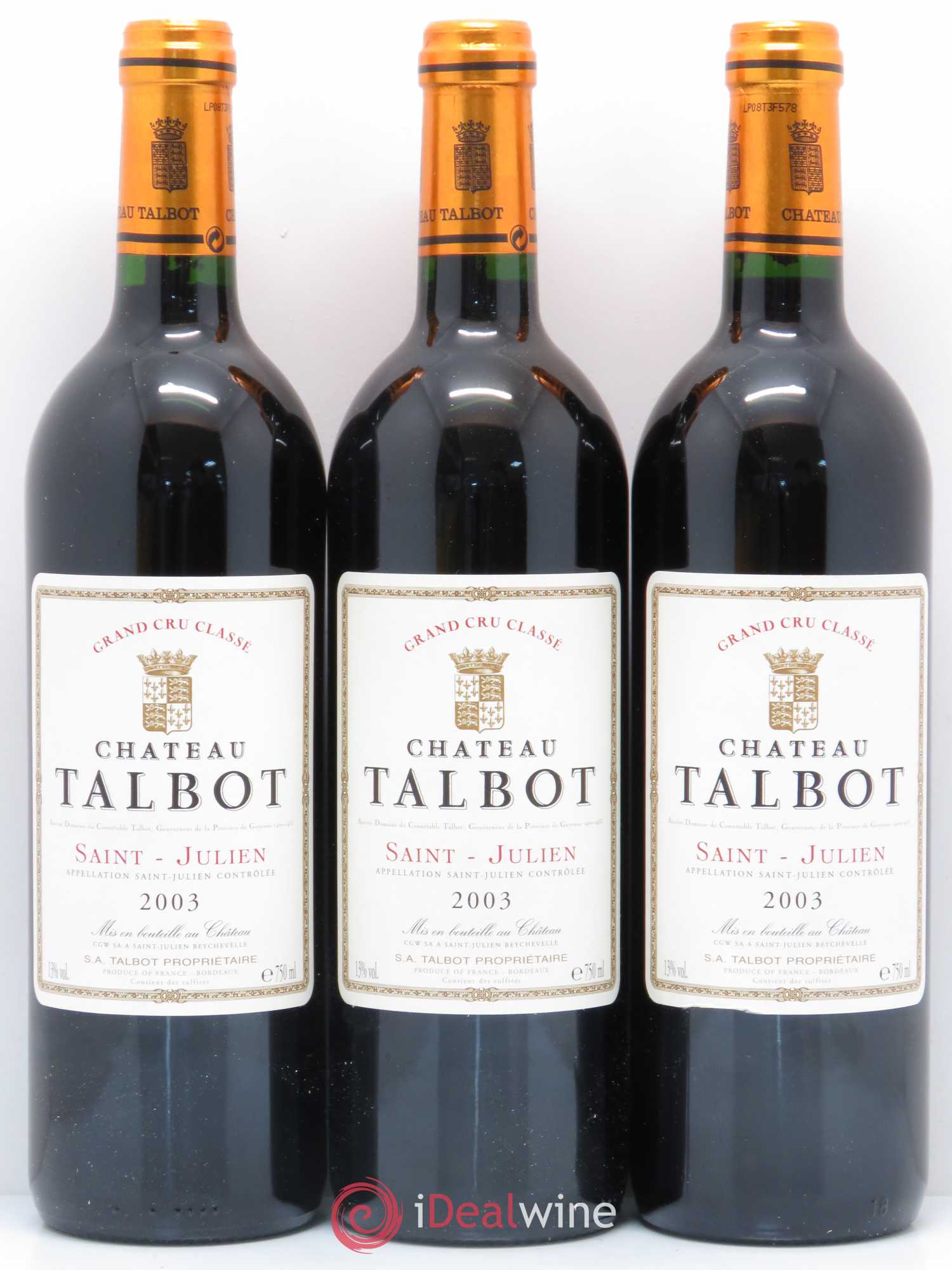 Château Talbot 4ème Grand Cru Classé 2003 - Lot de 12 bouteilles - 4