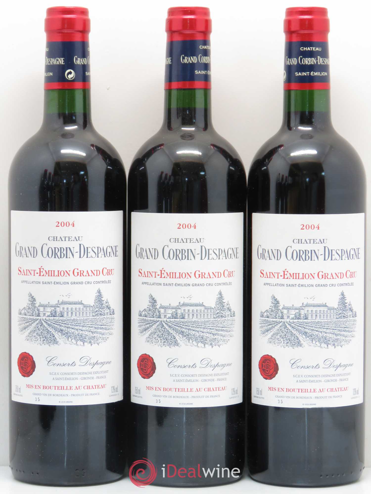 Château Grand Corbin Despagne Grand Cru Classé 2004 - Lot de 12 bouteilles - 1