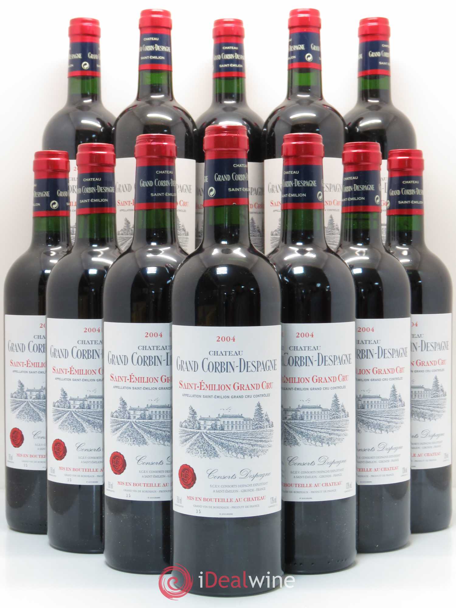Château Grand Corbin Despagne Grand Cru Classé 2004 - Lot de 12 bouteilles - 0