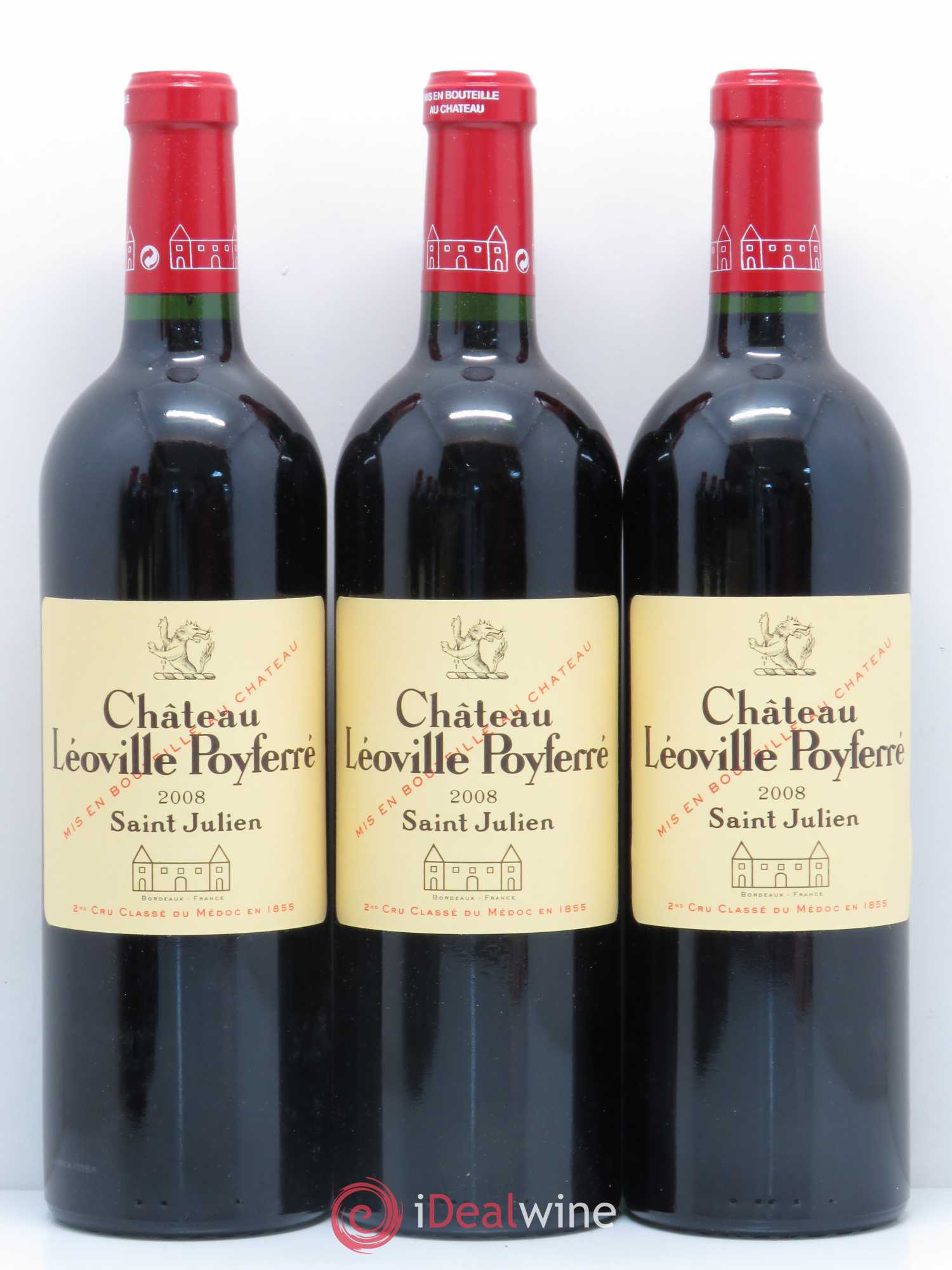 Château Léoville Poyferré 2ème Grand Cru Classé 2008 - Lot de 10 bouteilles - 1