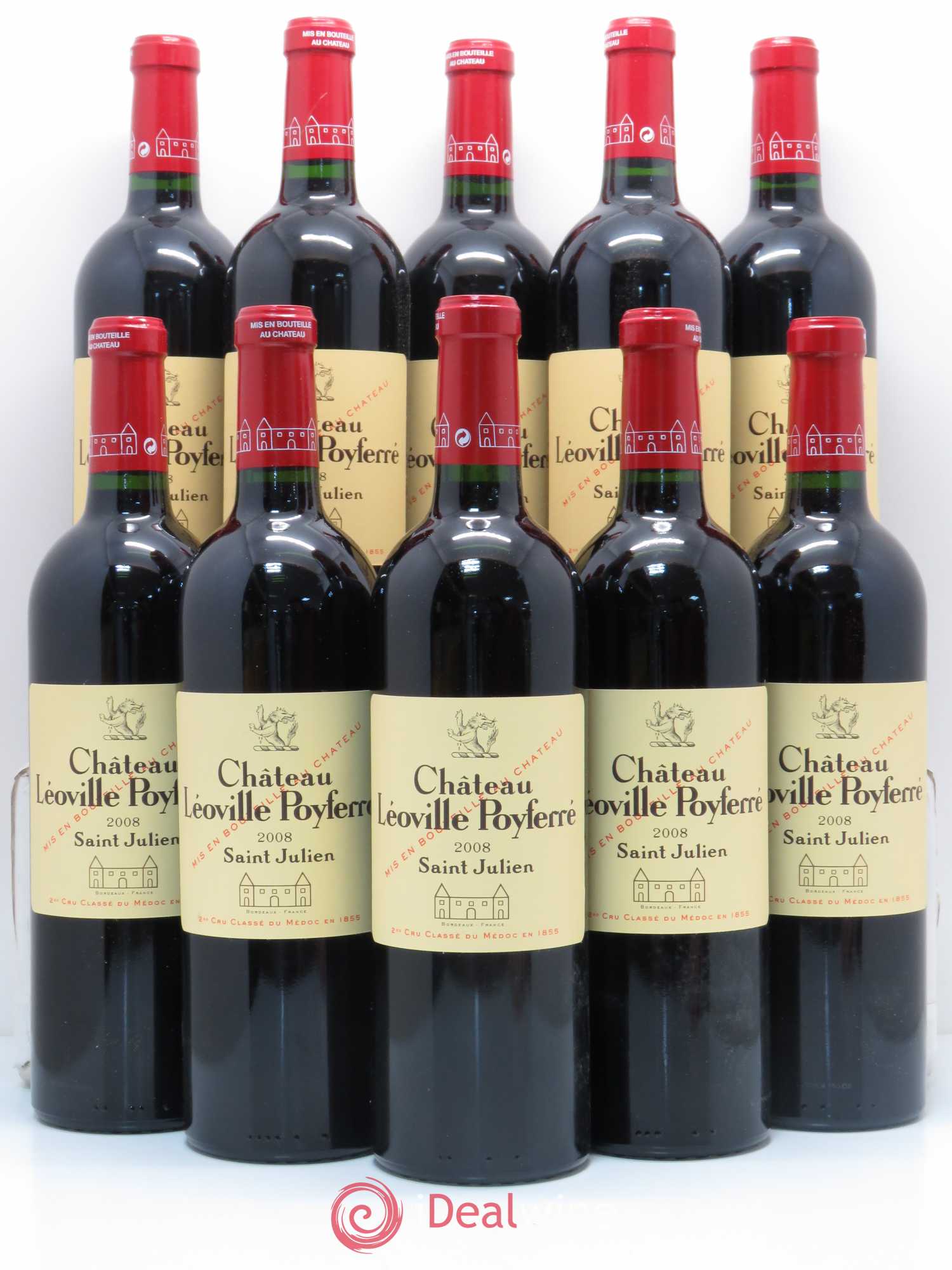 Château Léoville Poyferré 2ème Grand Cru Classé 2008 - Lot de 10 bouteilles - 0