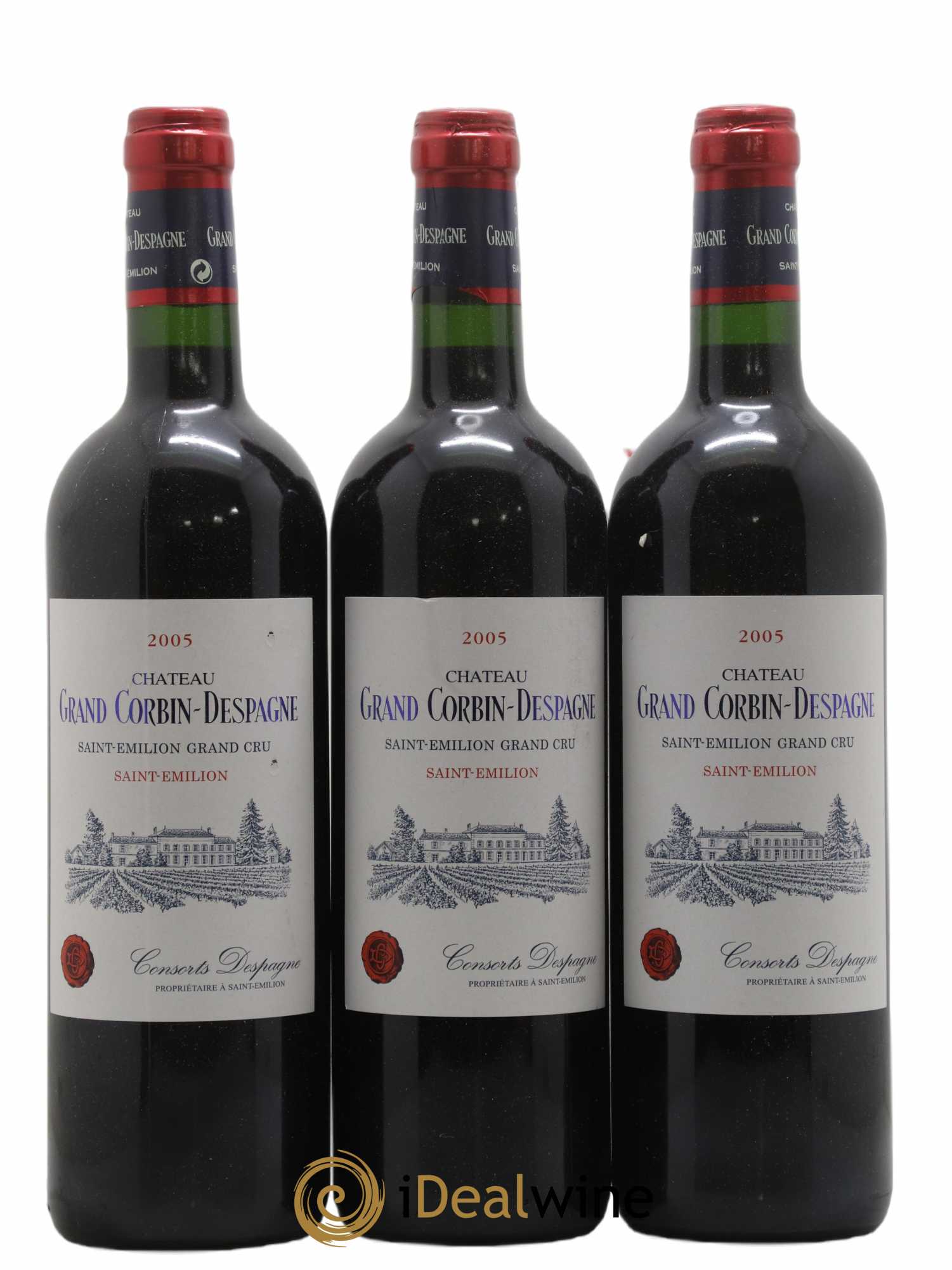 Château Grand Corbin Despagne Grand Cru Classé 2005 - Lot de 3 bouteilles - 0