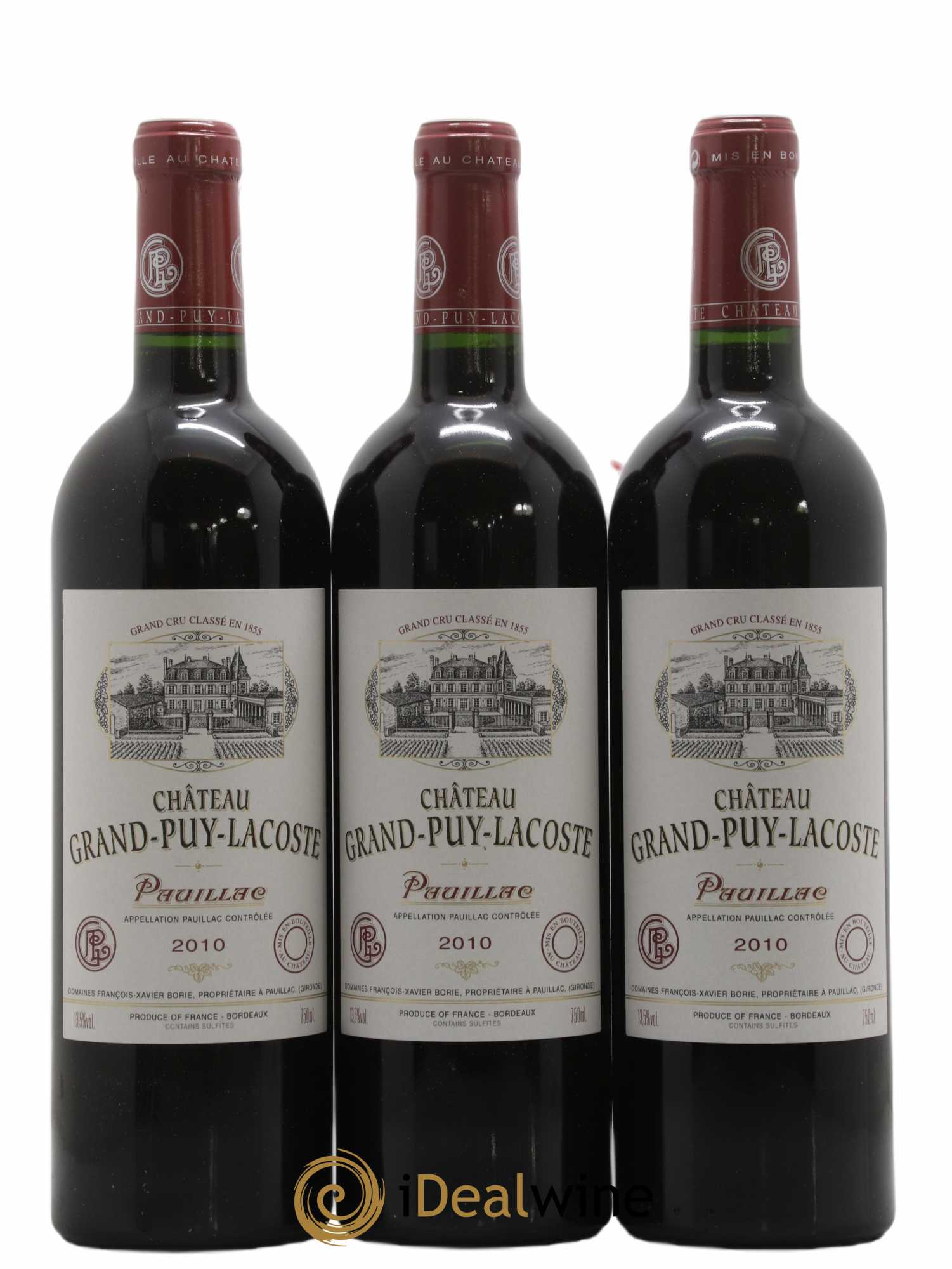 Château Grand Puy Lacoste 5ème Grand Cru Classé 2010 - Lot de 12 bouteilles - 1