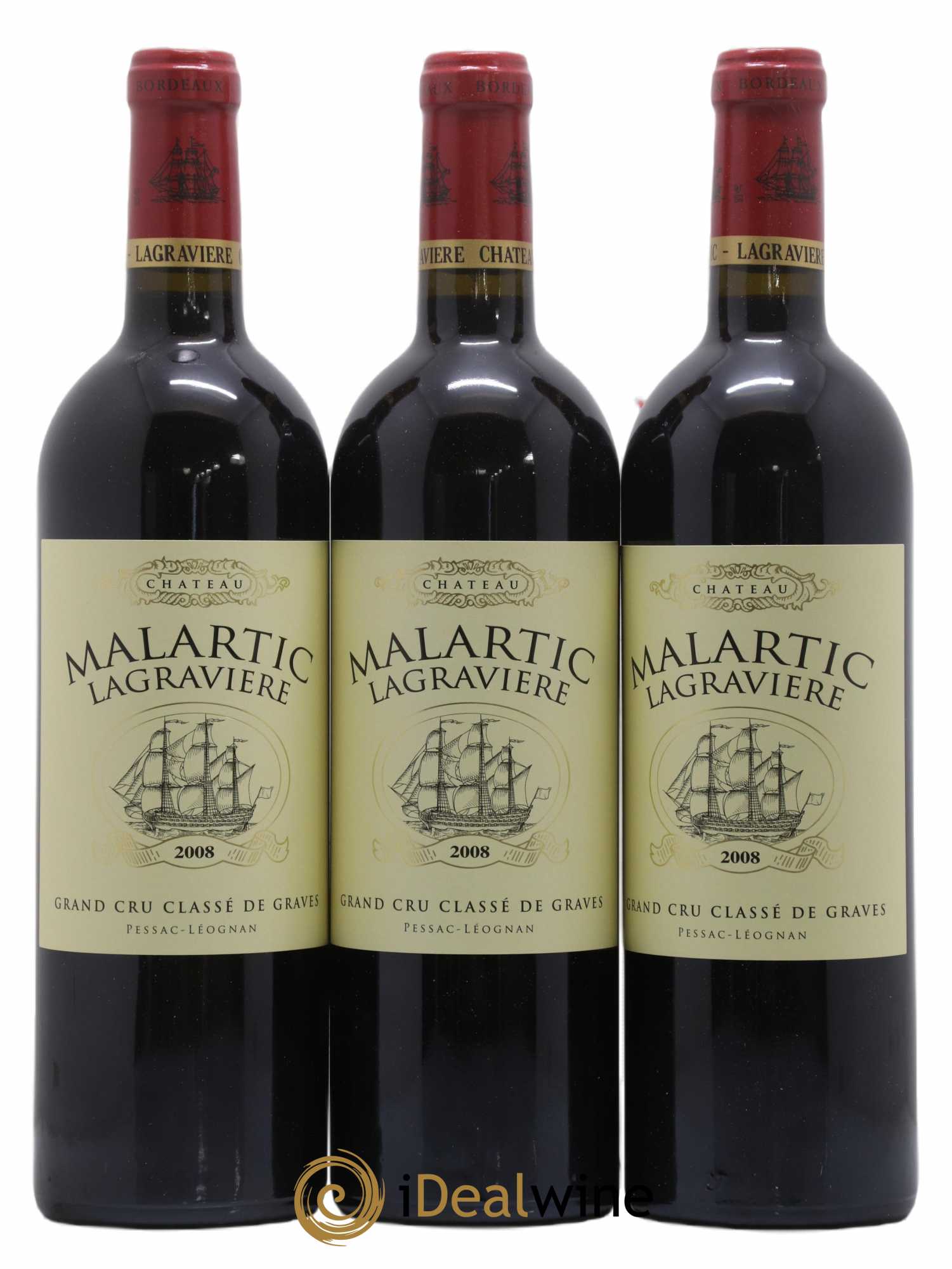 Château Malartic-Lagravière Cru Classé de Graves 2008 - Lot of 12 bottles - 1