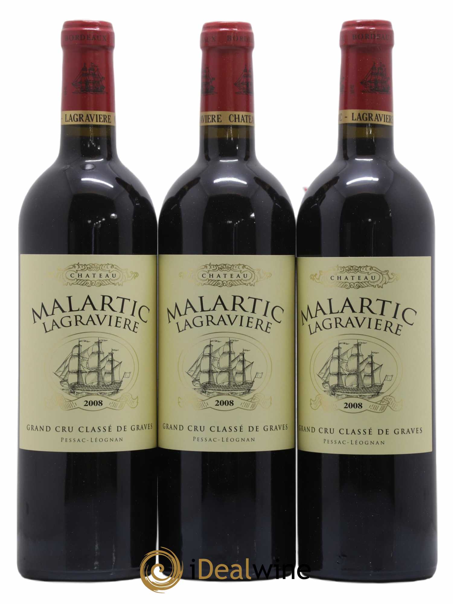 Château Malartic-Lagravière Cru Classé de Graves 2008 - Lot of 12 bottles - 2