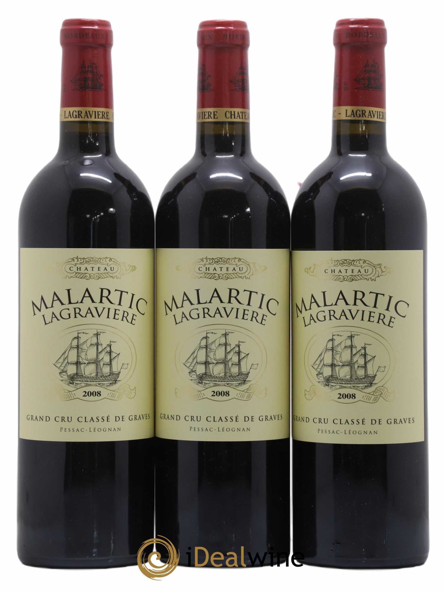Château Malartic-Lagravière Cru Classé de Graves 2008 - Lot of 12 bottles - 3